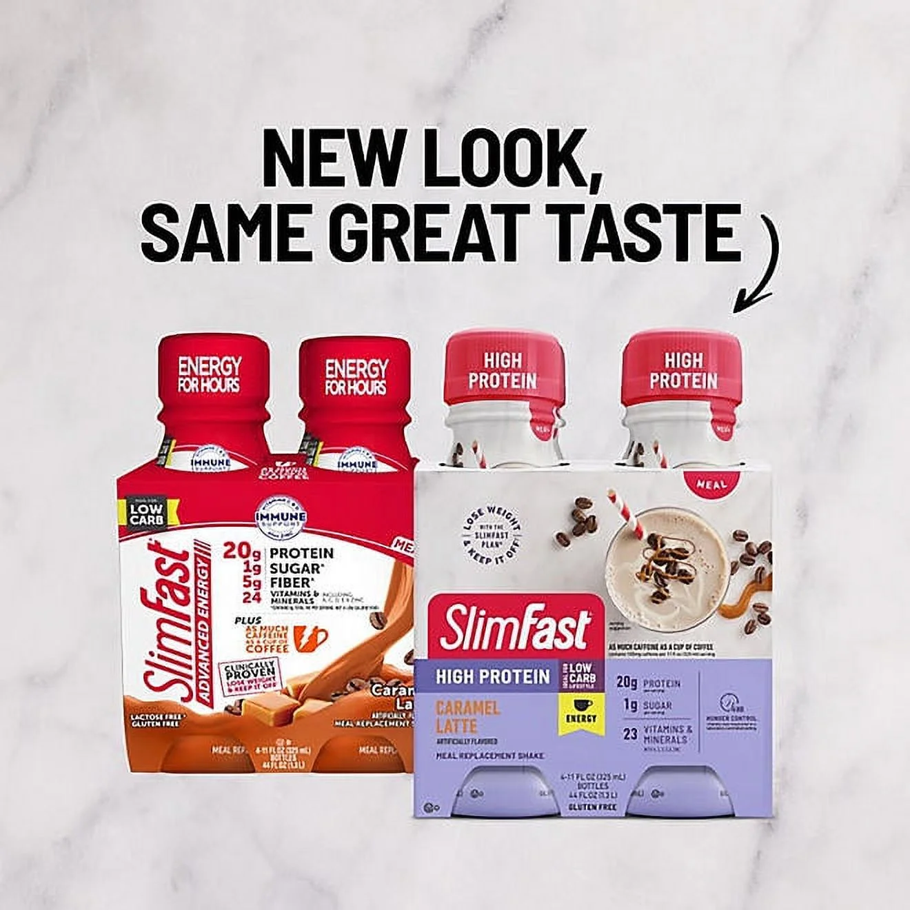 slimfast advanced energy caramel latte meal replacement shakes