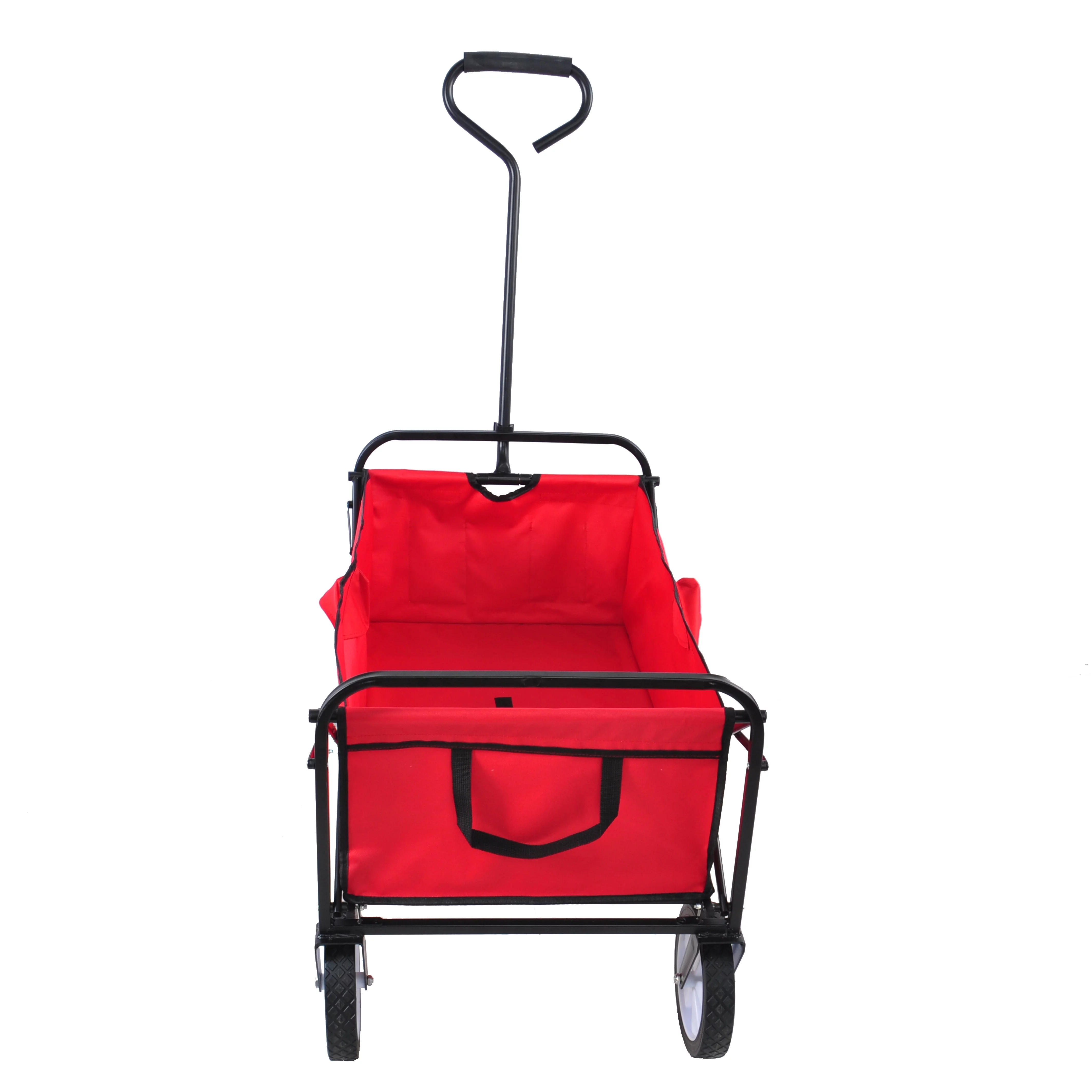 Collapsible Folding Wagon Cart,Outdoor Beach Wagon, Garden Cart with All Terrain Wheels,Portable Large Capacity Utility Wagon for Camping, Fishing, Shopping, Picnic, Sport(Red)