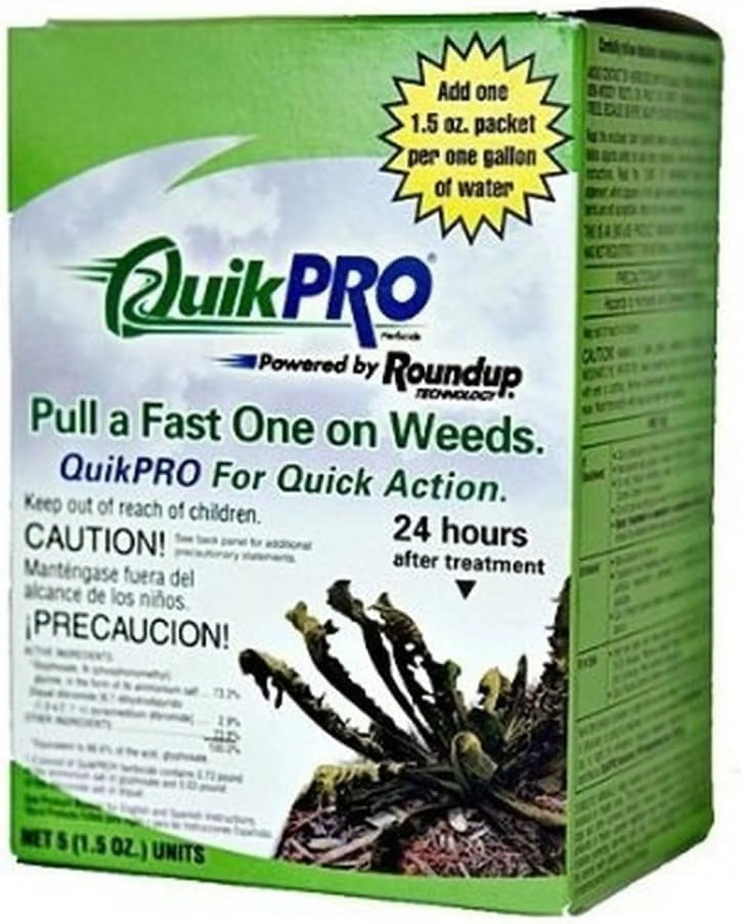 Roundup QuikPRO Non-Selective Herbicide BOX (5 X 1.5 OZ PACKS)