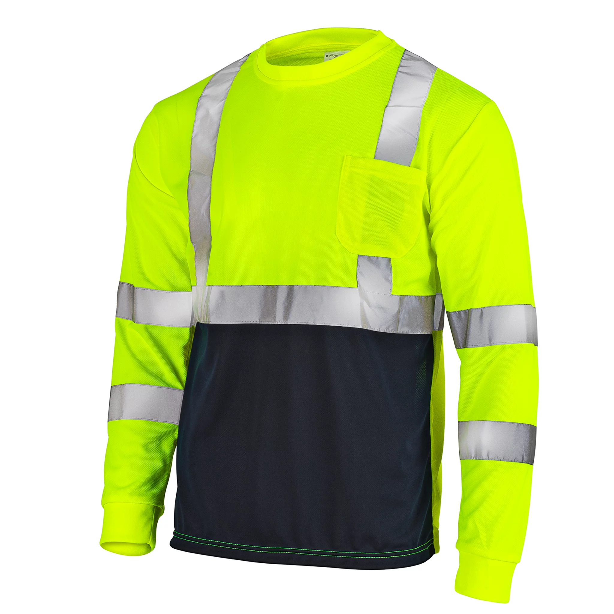 JORESTECH 5-Pack Hi-Vis Long Sleeve Safety Shirt, ANSI Class 3 (3XL, Yellow/Black)