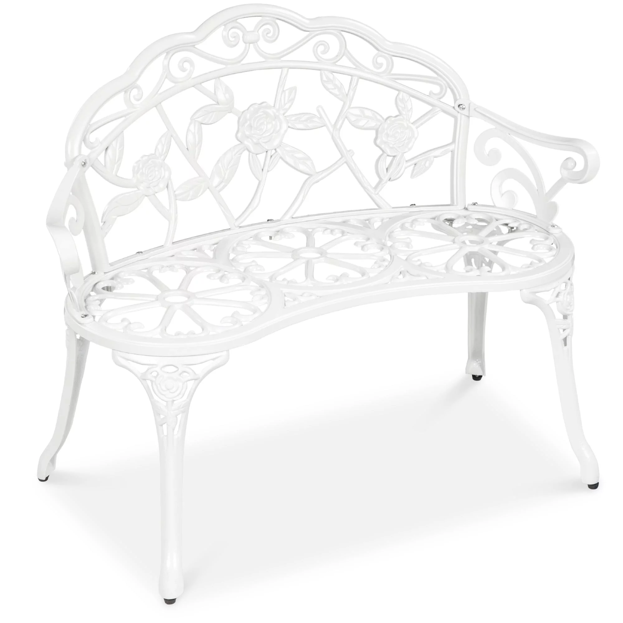 Garden Patio Outdoor Bench Steel - Modern Furniture White