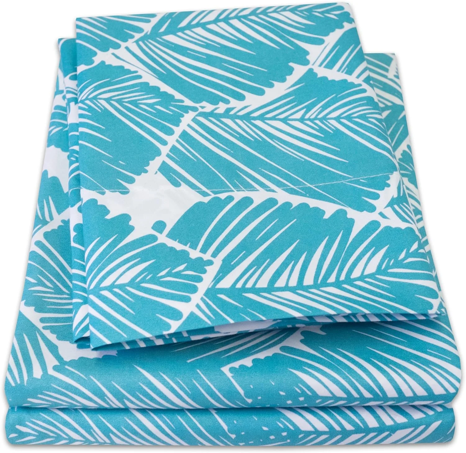 1500 Supreme Collection Extra Soft Tropical Leaf Teal Pattern Sheet Set, Queen - Luxury Bed Sheets Set with Deep Pocket Wrinkle Free Bedding, Trending Printed Pattern, Queen Size Queen Pattern - Tropical Leaf