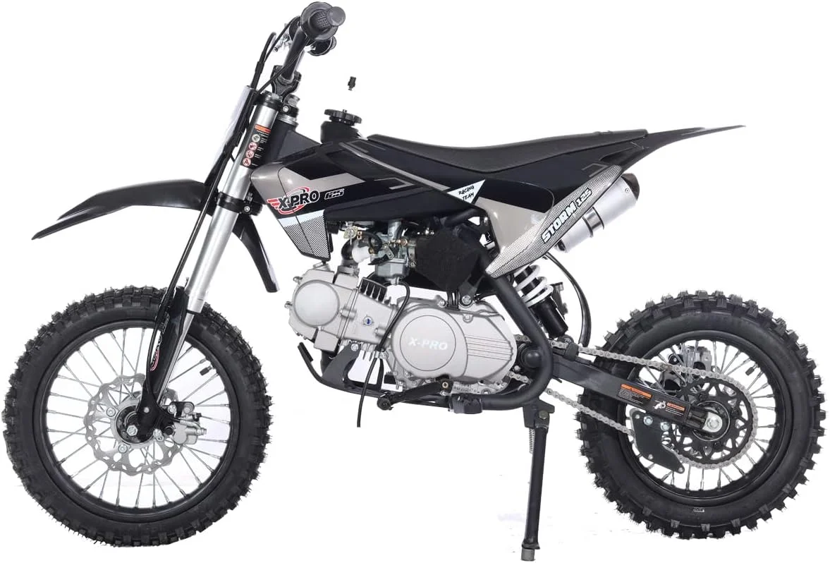 X-Pro Brand New Storm 125cc Dirt Bike with 4-Speed Semi-Auto Transmission, Kick Start, Big 14