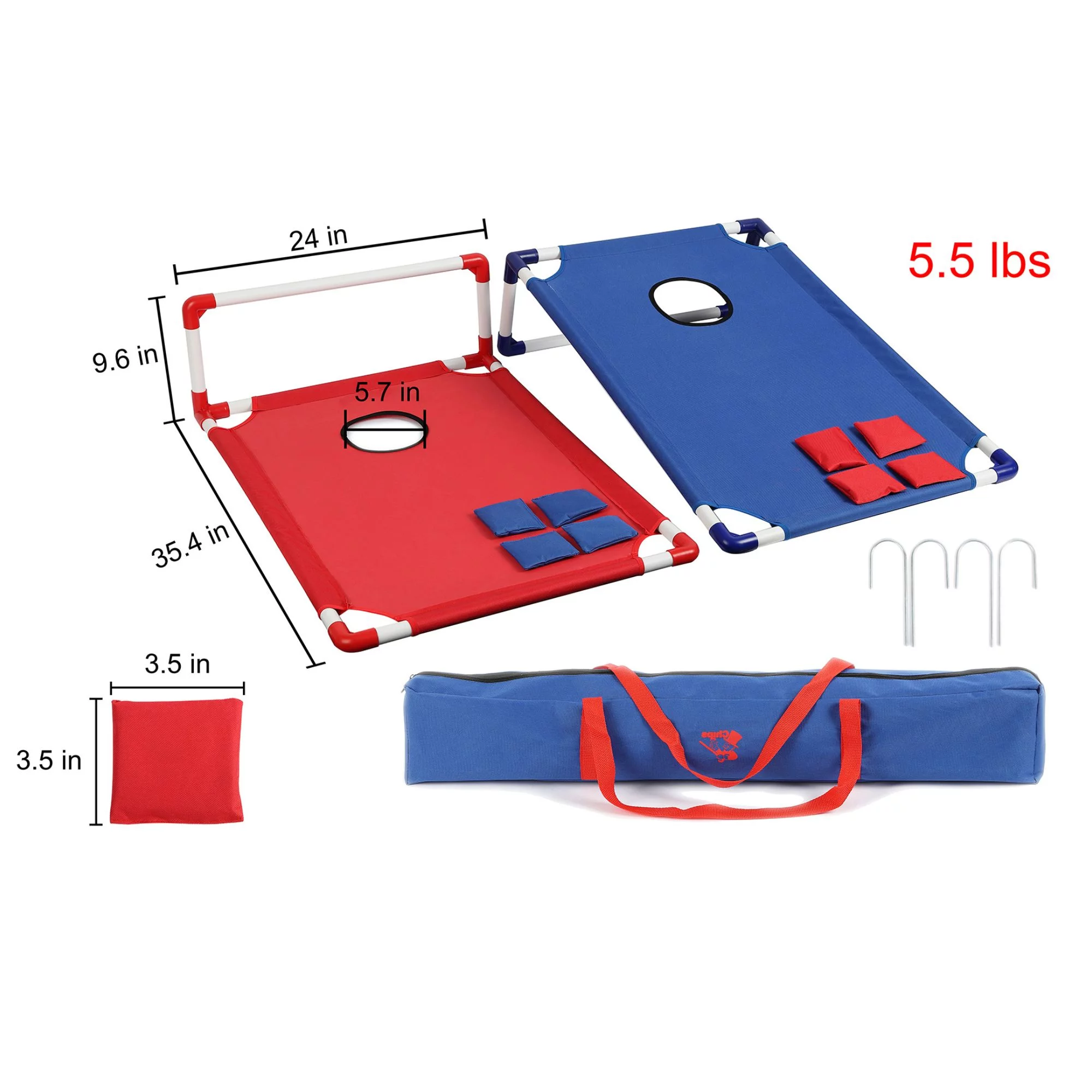 MR CHIPS Cornhole Game with Cornhole Boards and Corn Hole Bean Bags with Four Free Can Coolers