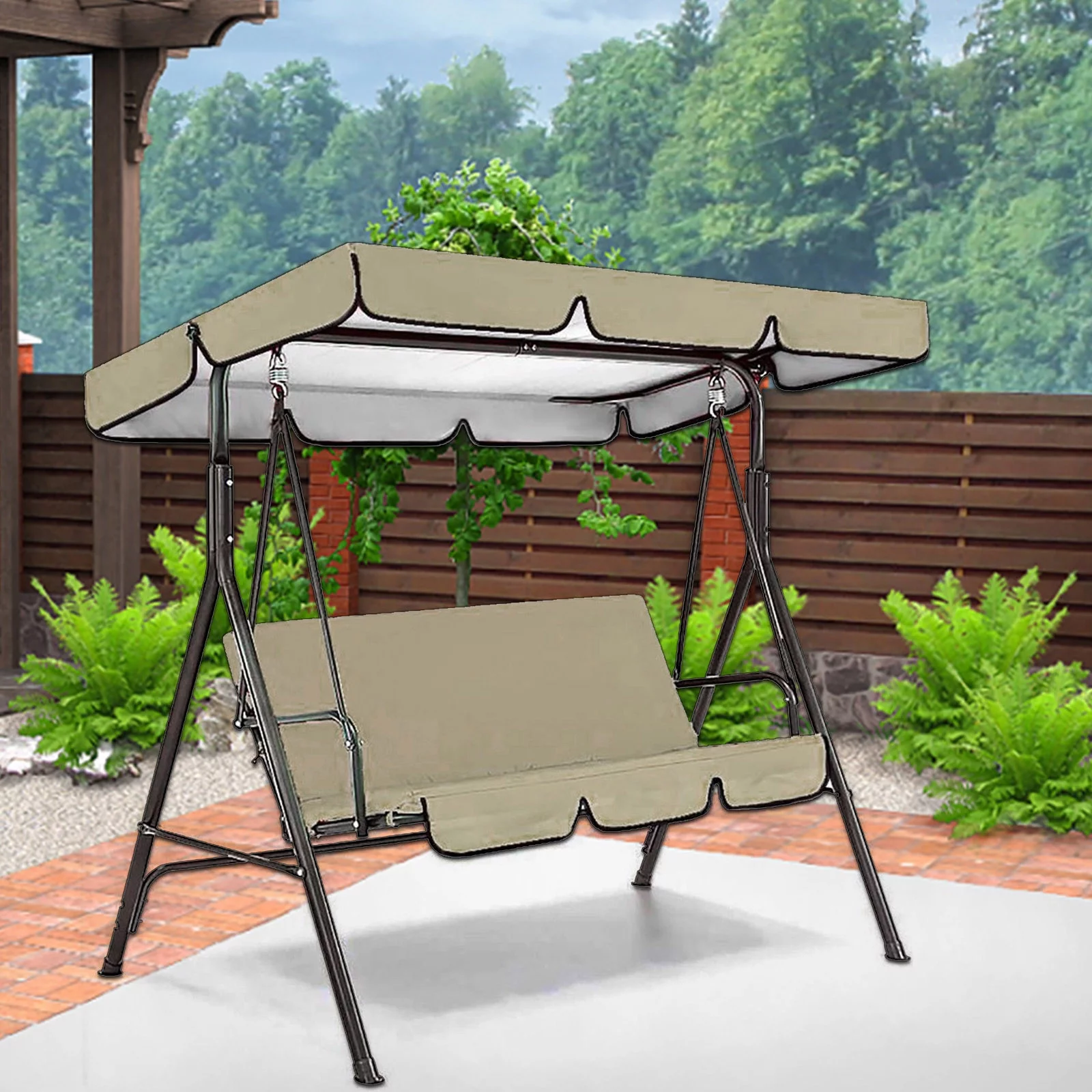 Bnnlsa Protective Cover Swing Canopy Cover Rainproof Oxfords Cloth Garden Patio Outdoor Rainproof Swing Canopy