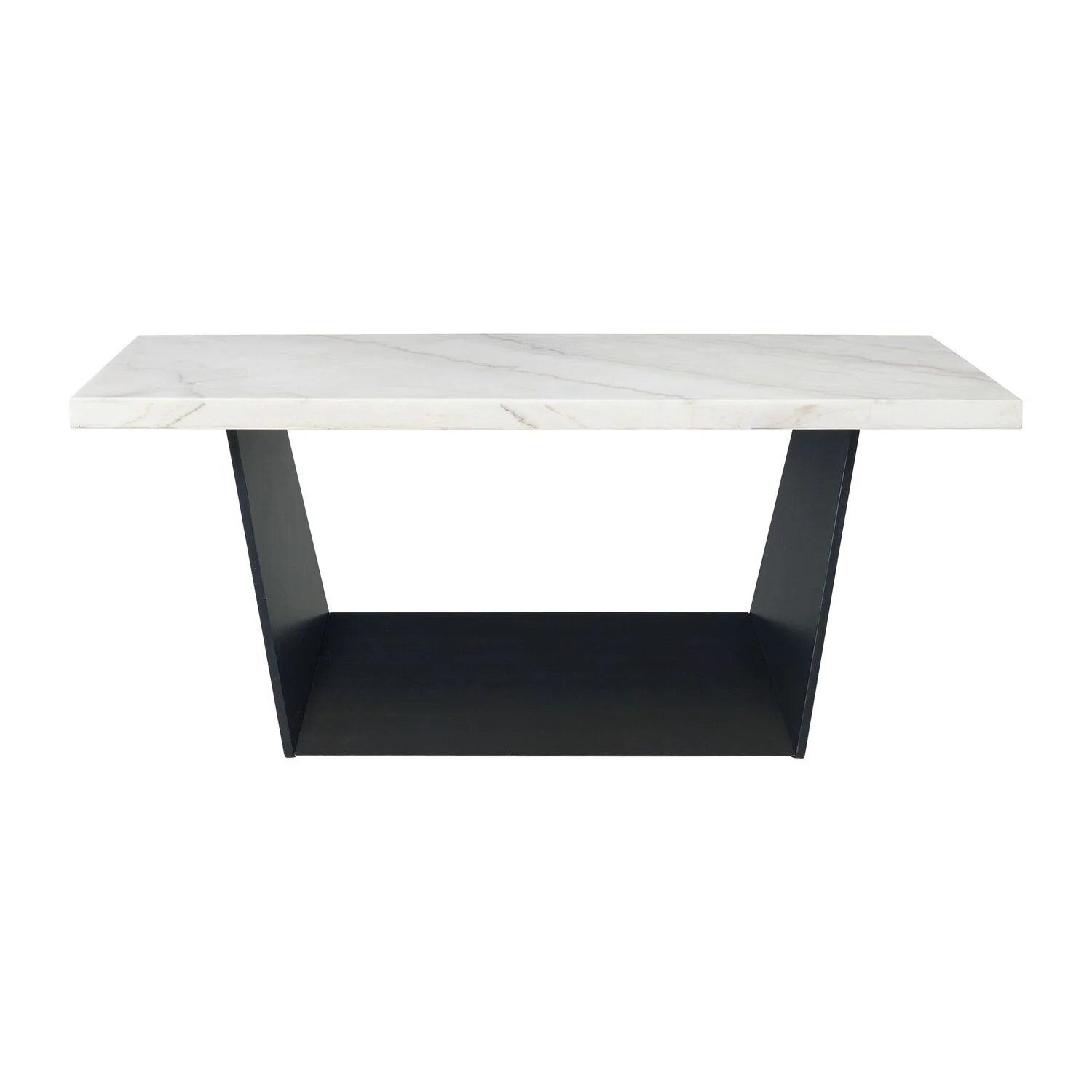 The Picket House Furnishings Dillon Standard Height Marble Table in White