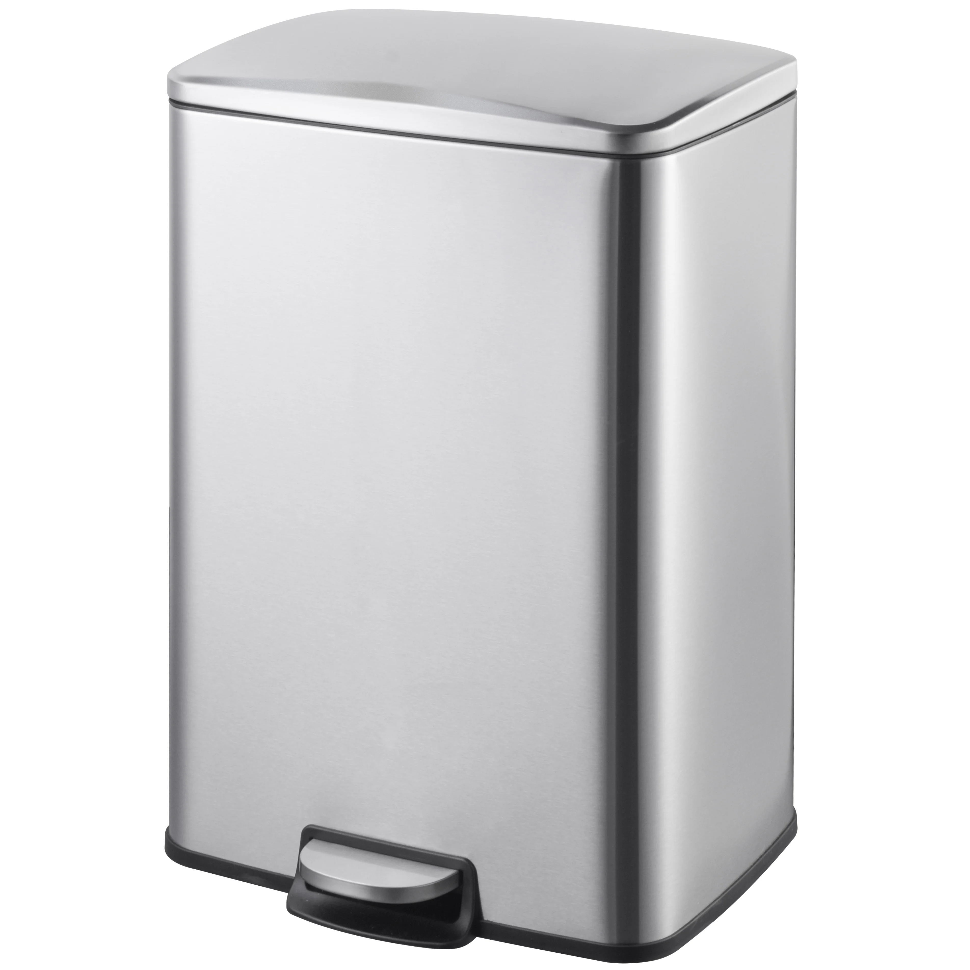 Innovaze 13.2 Gallon Trash Can, Stainless Steel Step On Kitchen Garbage Can, Silver