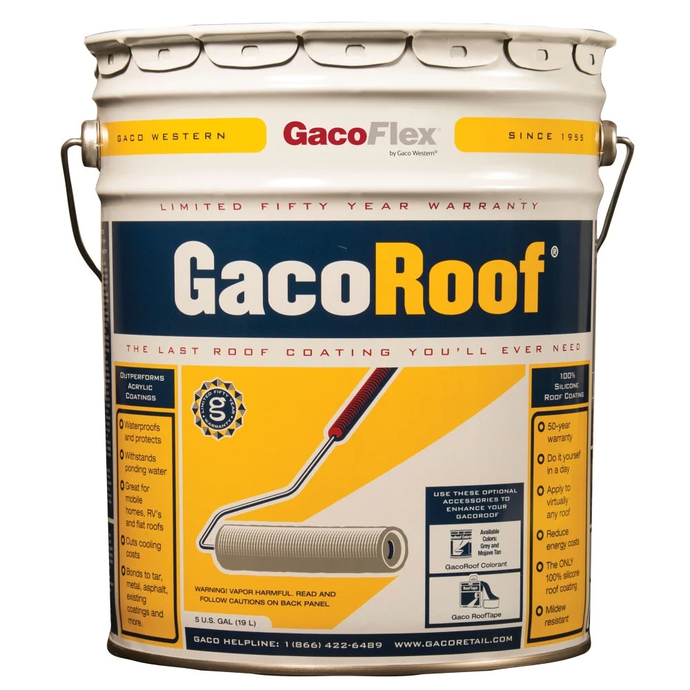 Heng's HGR1600-5 GacoRoof Silicone Base Coat - Off-White, 5 Gallon