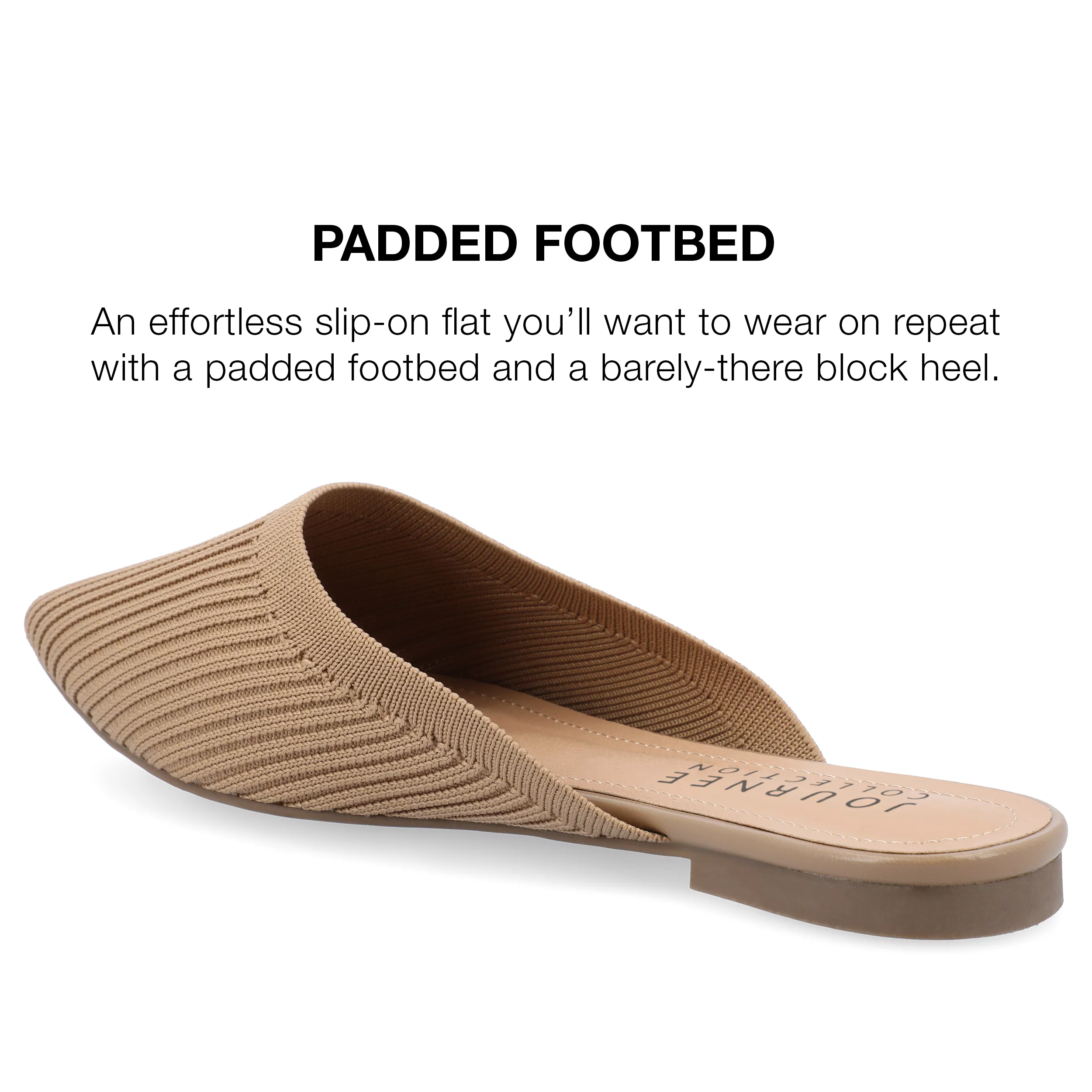 Journee Collection Womens Aniee Slip On Almond Toe Mule Flats