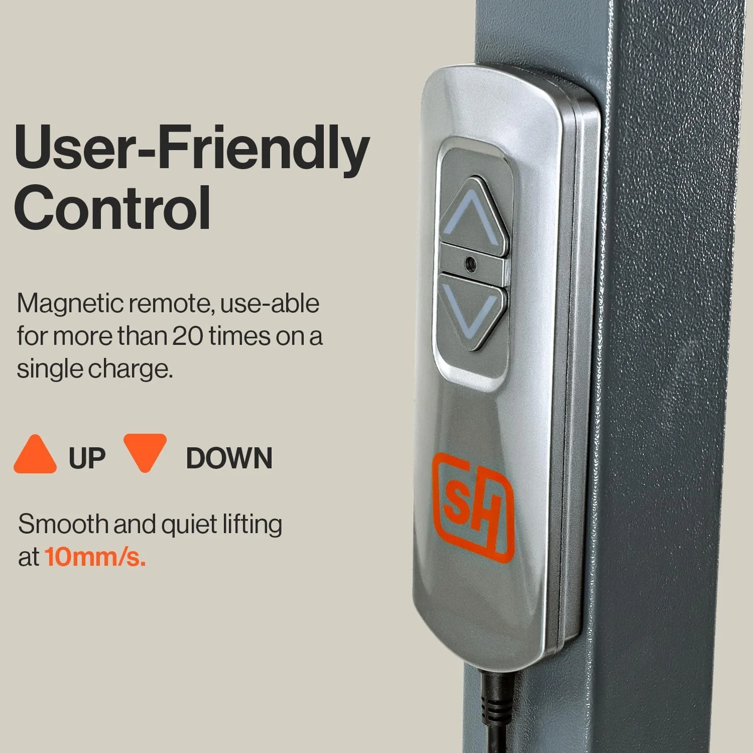 SuperHandy Electric Floor Lift for Seniors and Disabled - Portable, Adjustable, 440Lbs Weight Limit, Ergonomic Design, Dual Power, Easy Storage