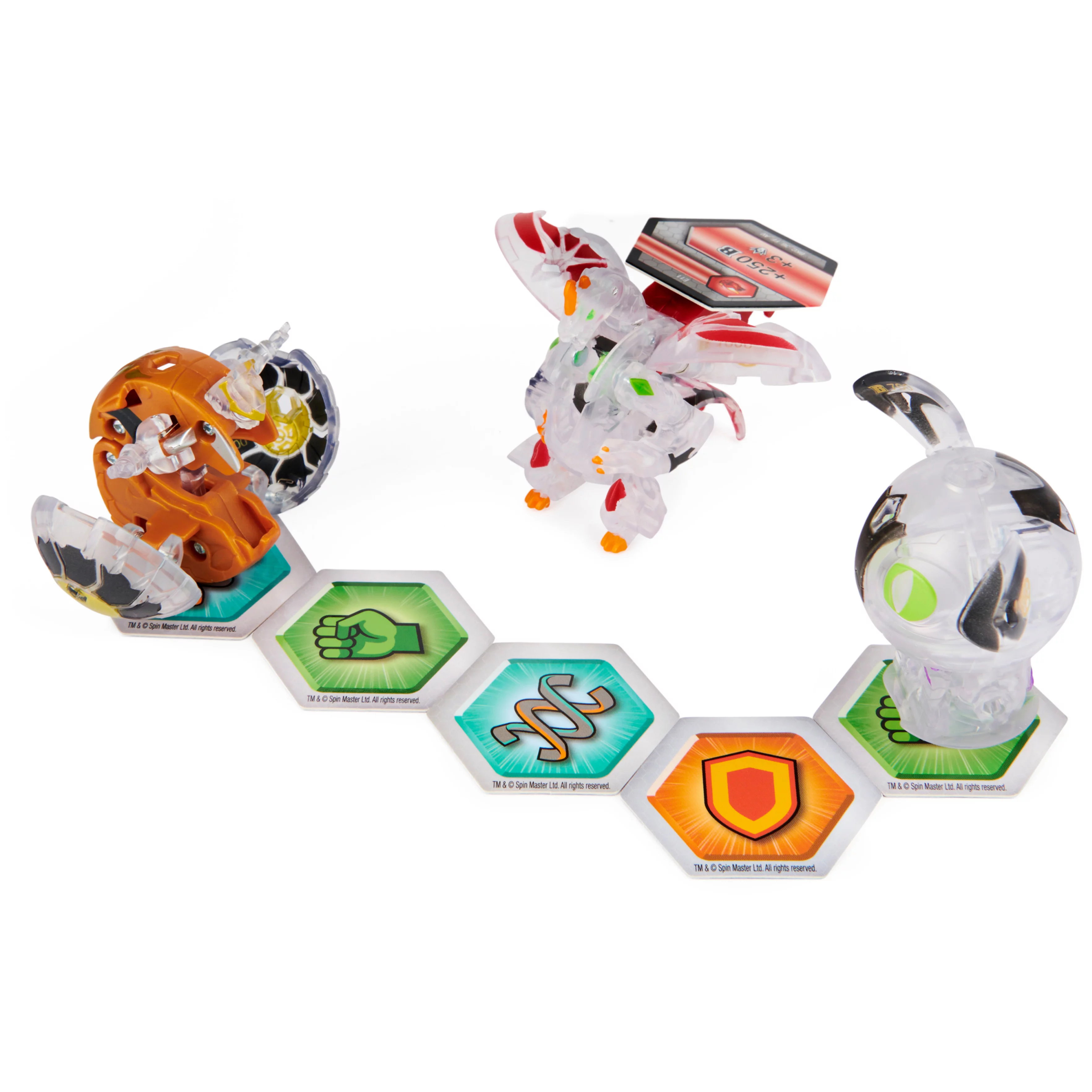 Bakugan Starter Pack 3-Pack, Diamond Dragonoid Ultra, Geogan Rising Collectible Action Figures