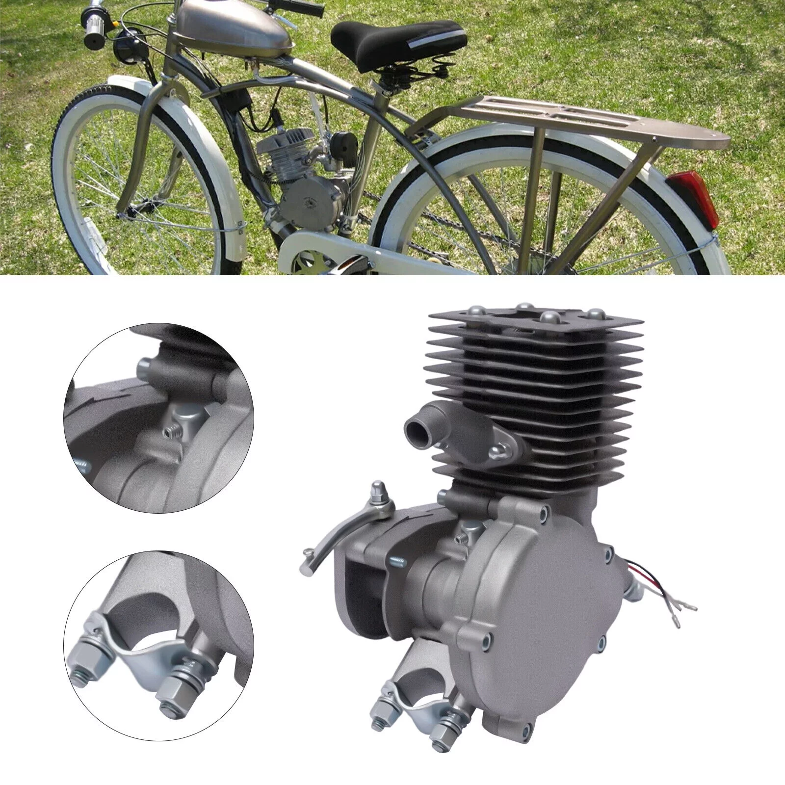 100CC 2 Stroke Bicycle Motor Kit Bike Motorized Petrol Gas Engine CDI Assembly