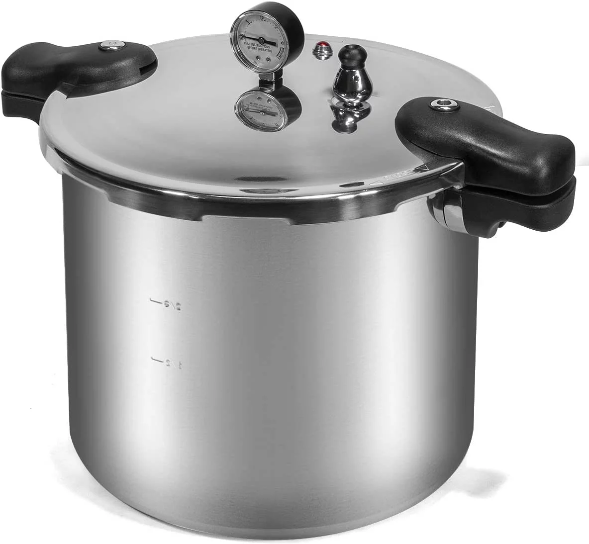 Barton 22-Quart Pressure Canner Pressure Cooker Built-in Pressure Gauge with Rack Induction Compatible, Aluminum Polished 22 QT