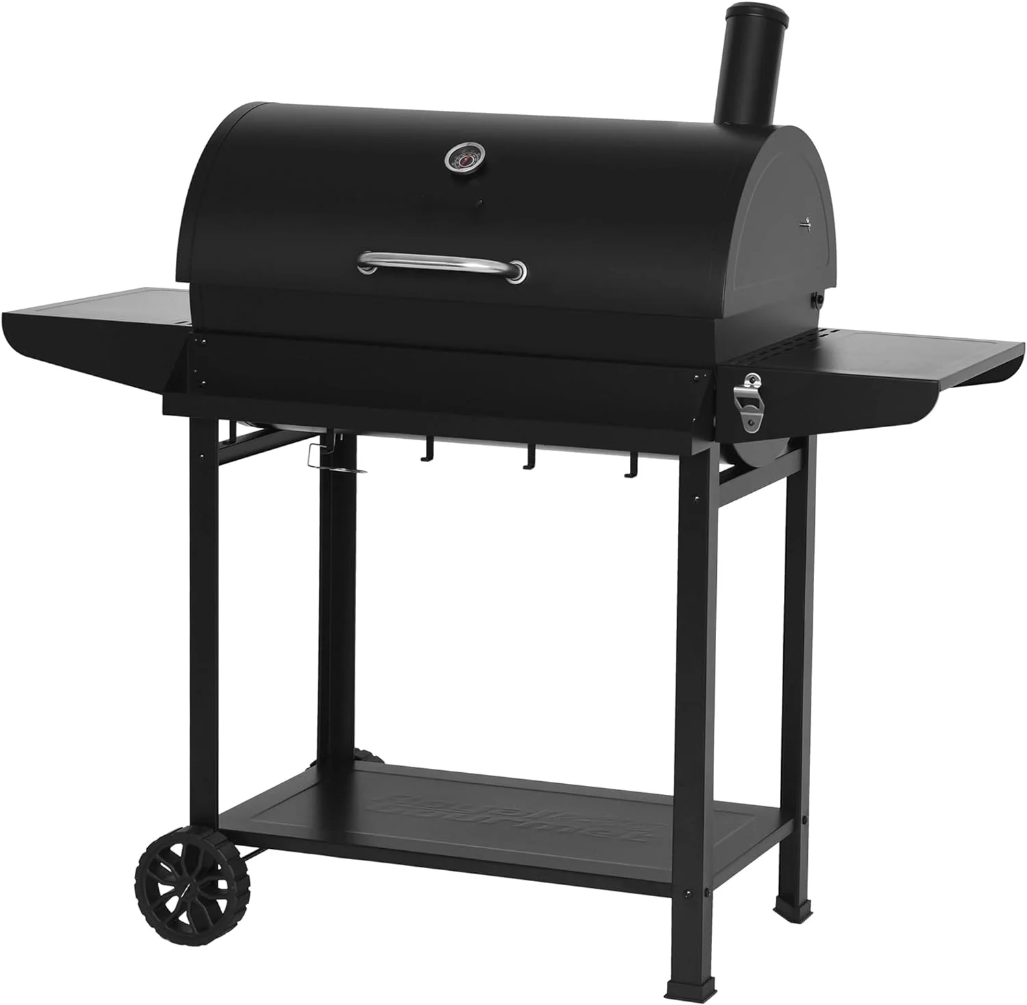 30 Inch Barrel Charcoal Grill with Front Storage Basket, Outdoor BBQ Grill with 627 sq. in. Cooking Area, Backyard Barbecue Cooking Party, Black