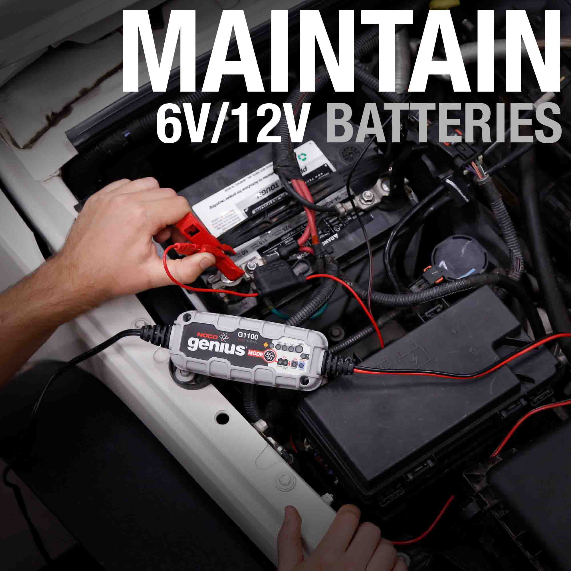 NOCO Genius G1100 6V/12V 1.1 Amp Battery Charger and Maintainer