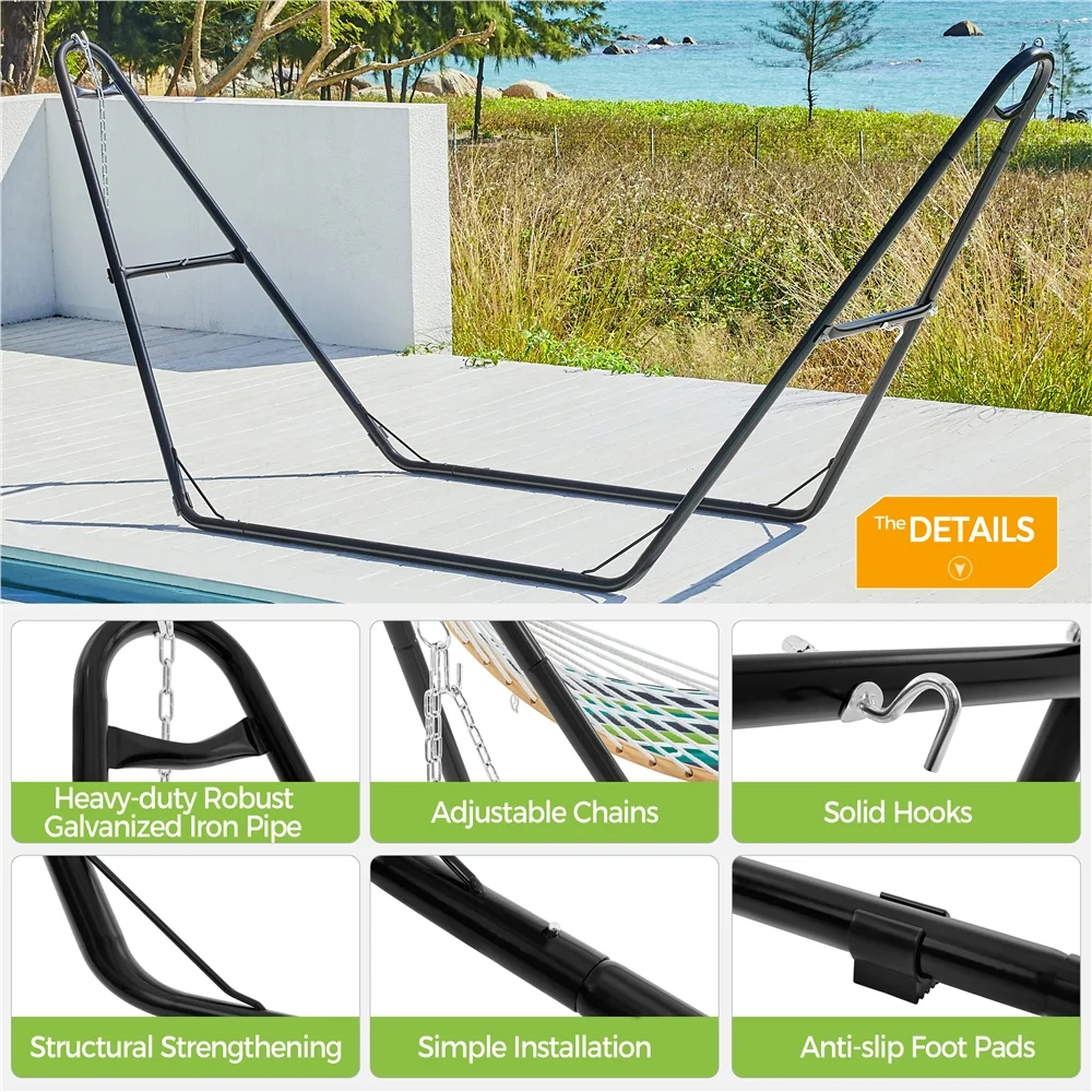 Topeakmart Steel Hammock Stand with Anti-slip Foot Pads, Black