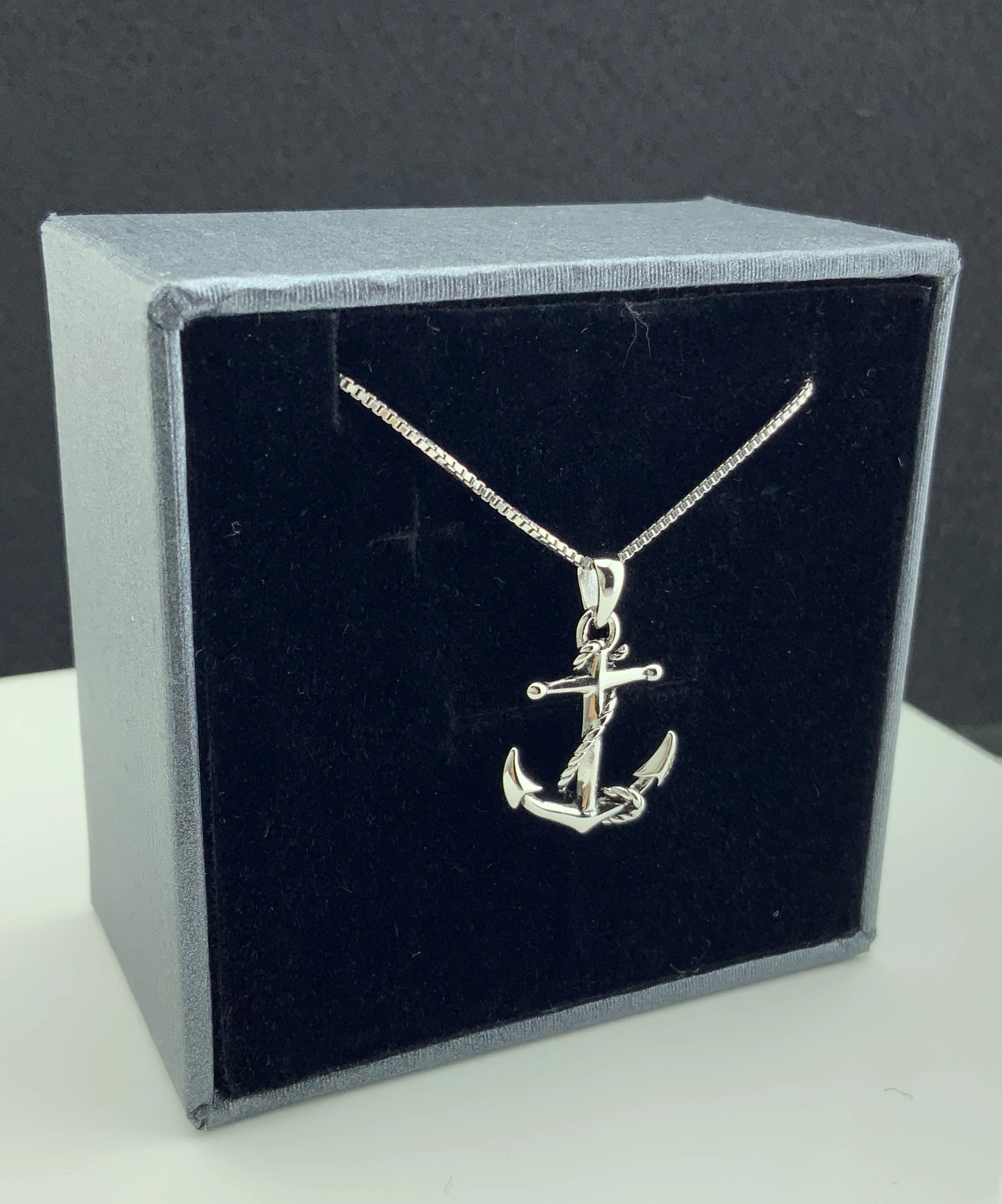 Sterling Silver Nautical Anchor Necklace