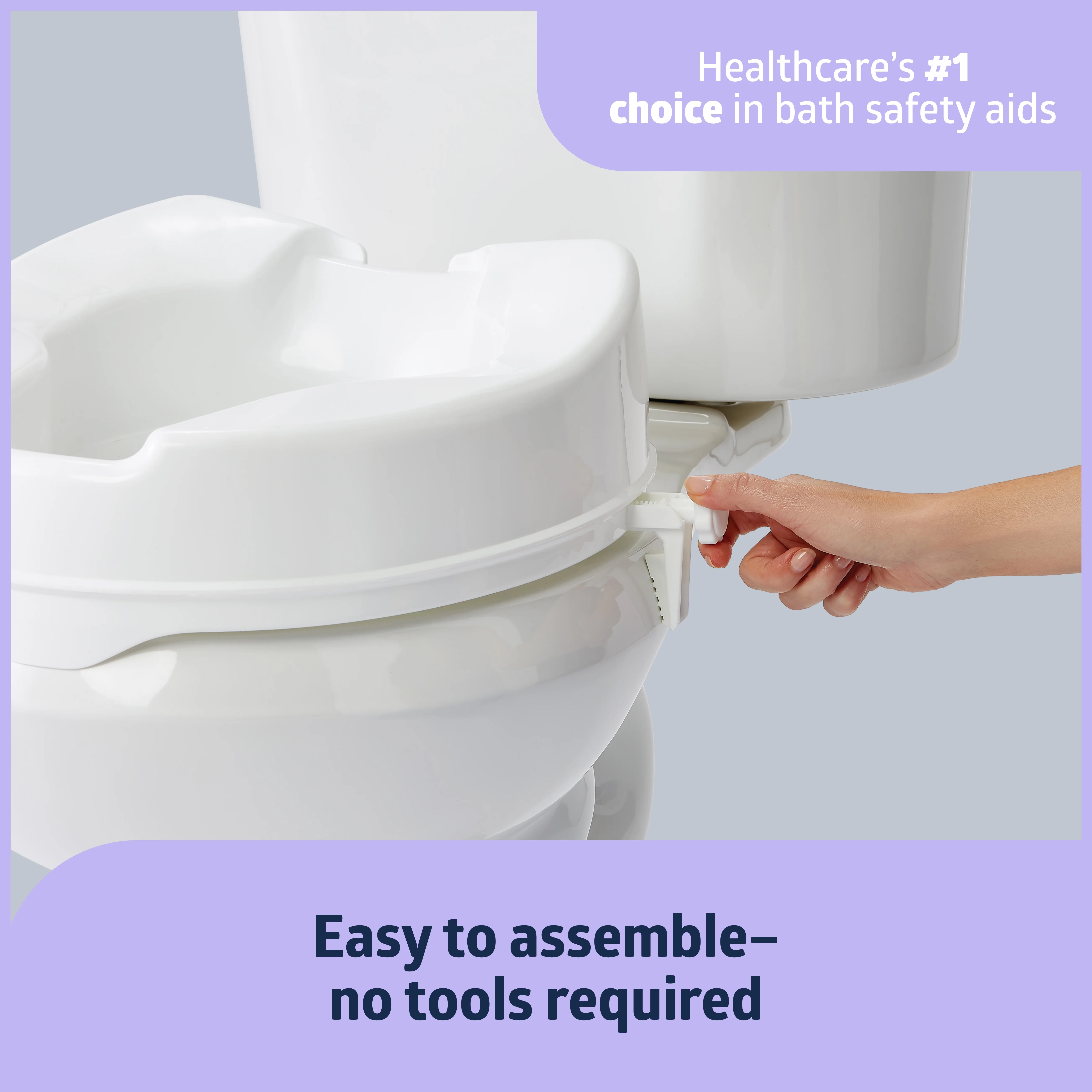 Medline Raised Toilet Seat with Secure Side Locks, 4