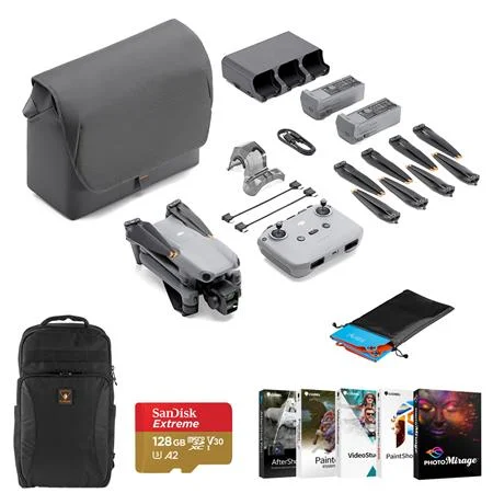 Air 3 Drone Fly More Combo with RC-N2 Remote Controller, 128GB microSD Card, Backpack, Landing Pad, Corel PC Software Kit