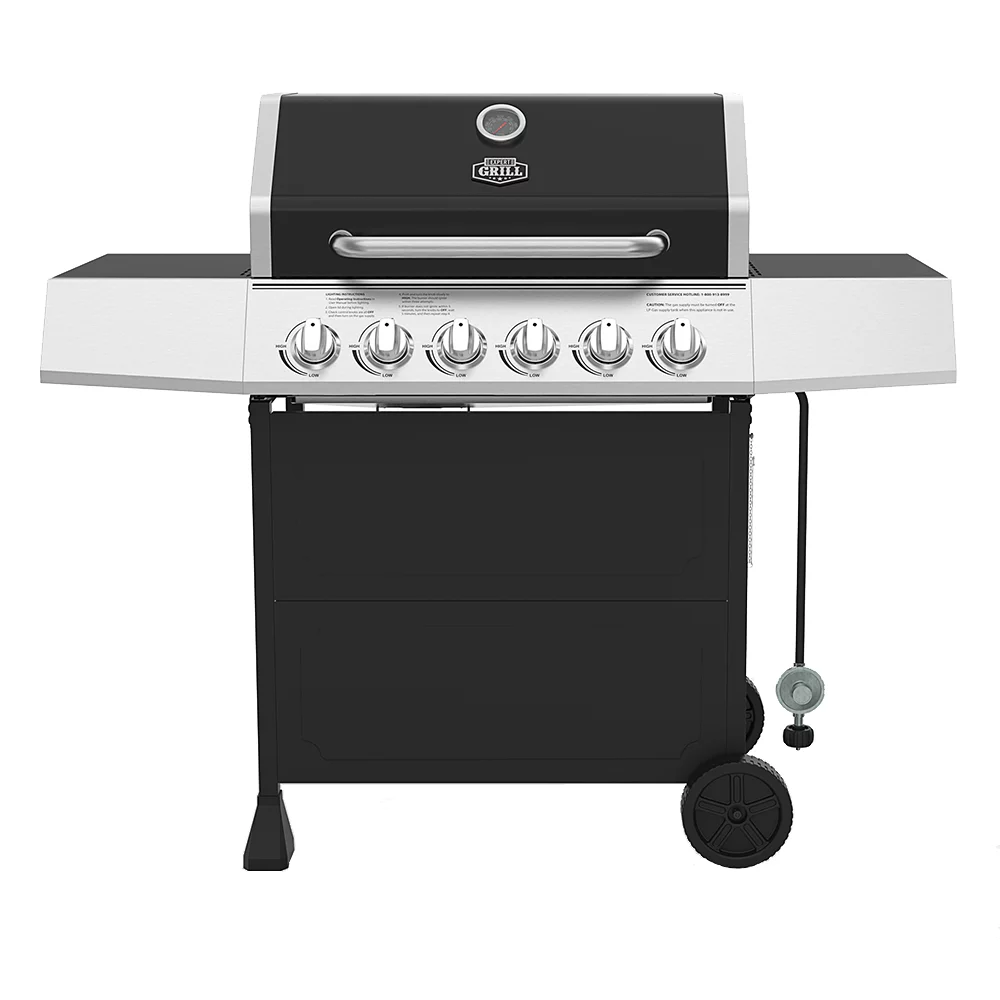 Expert Grill 6 Burner Propane Grill, Black