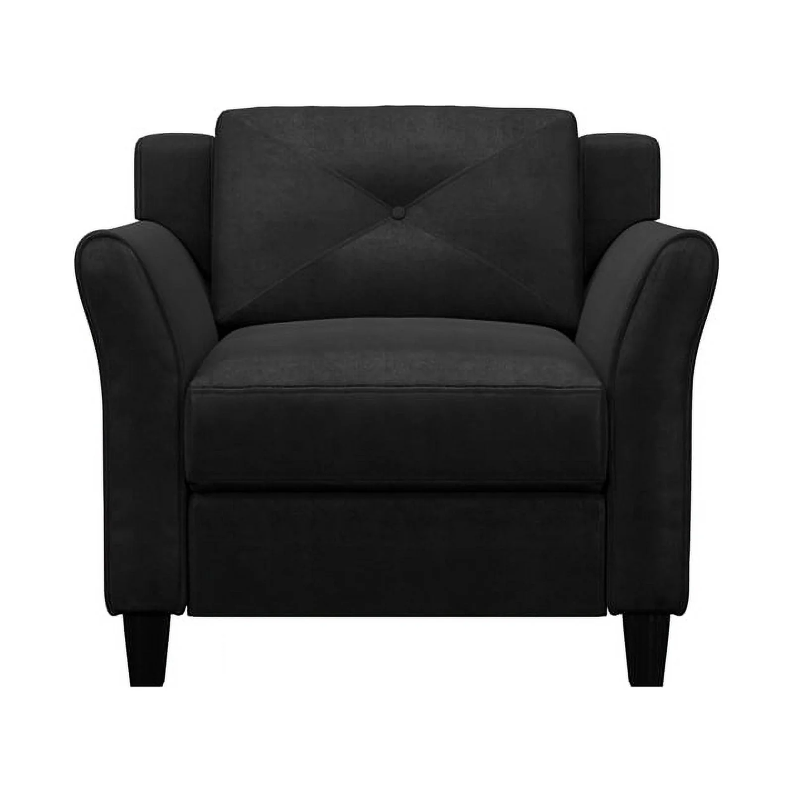 Home Square 2-Piece Set with Microfiber Chair and Sofa in Black