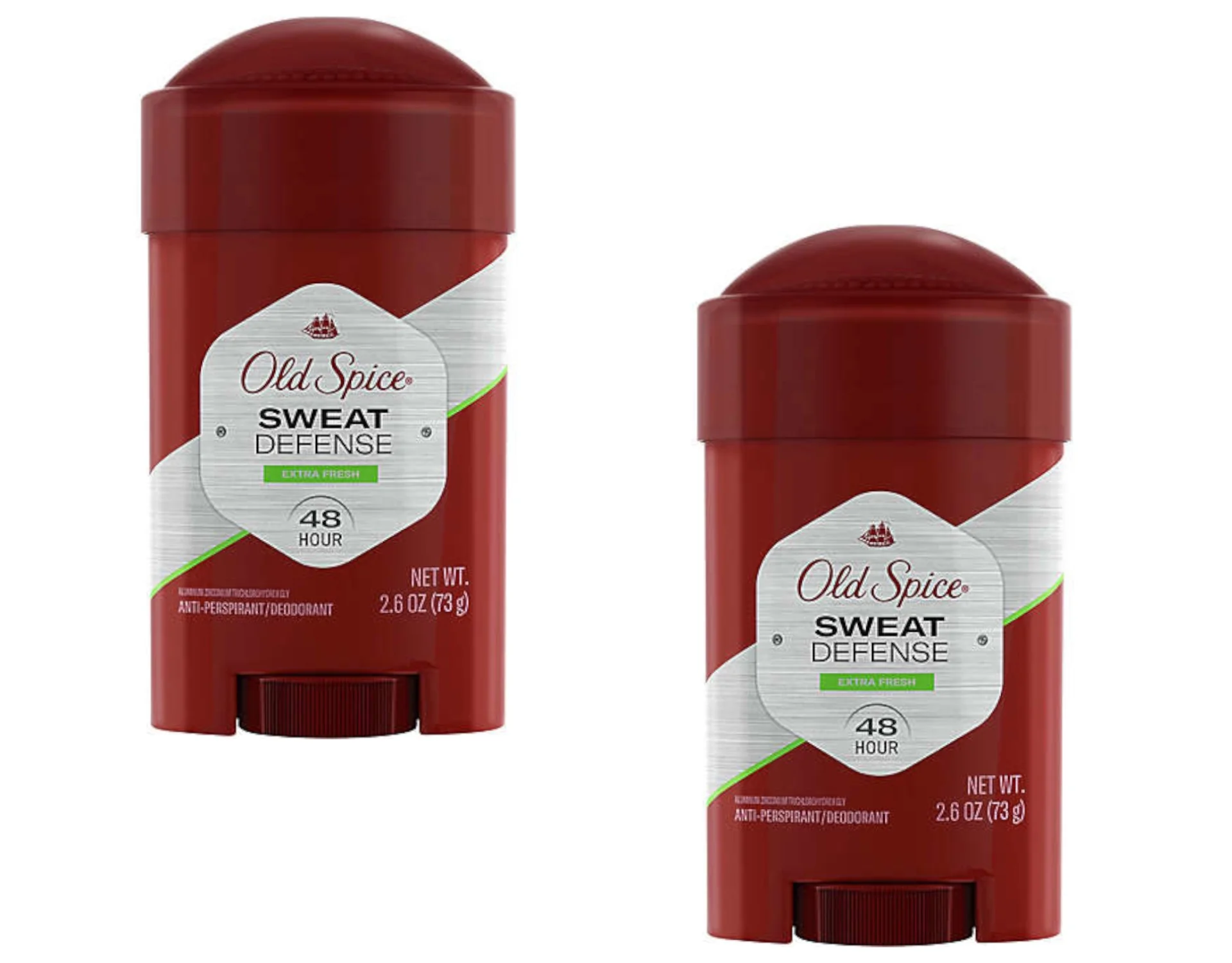 2 pack Old Spice Sweat Defense Anti-Perspirant Deodorant, Extra Fresh, 2.6 Oz