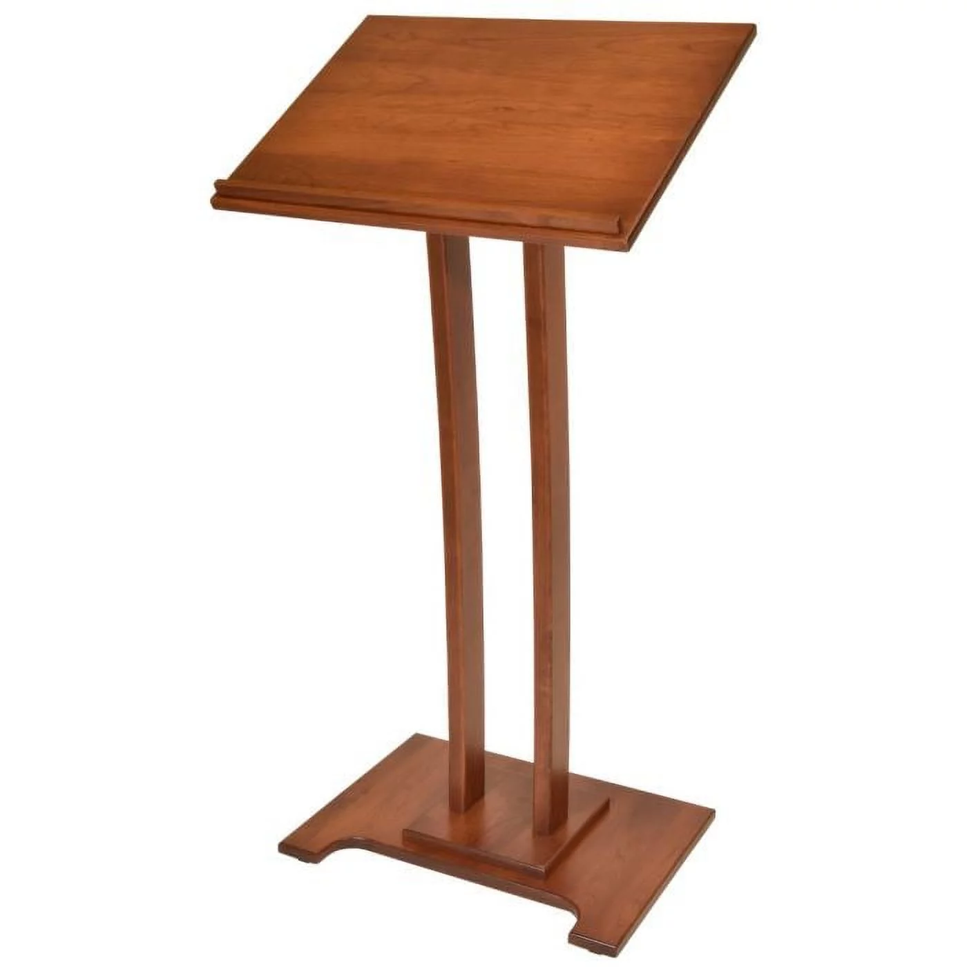 Kingdom Modern Curved Cherry Wood Pulpit, Stand Up Church Lectern, Slanted Conference Pulpit for Speakers, Speeches and Other Occasions