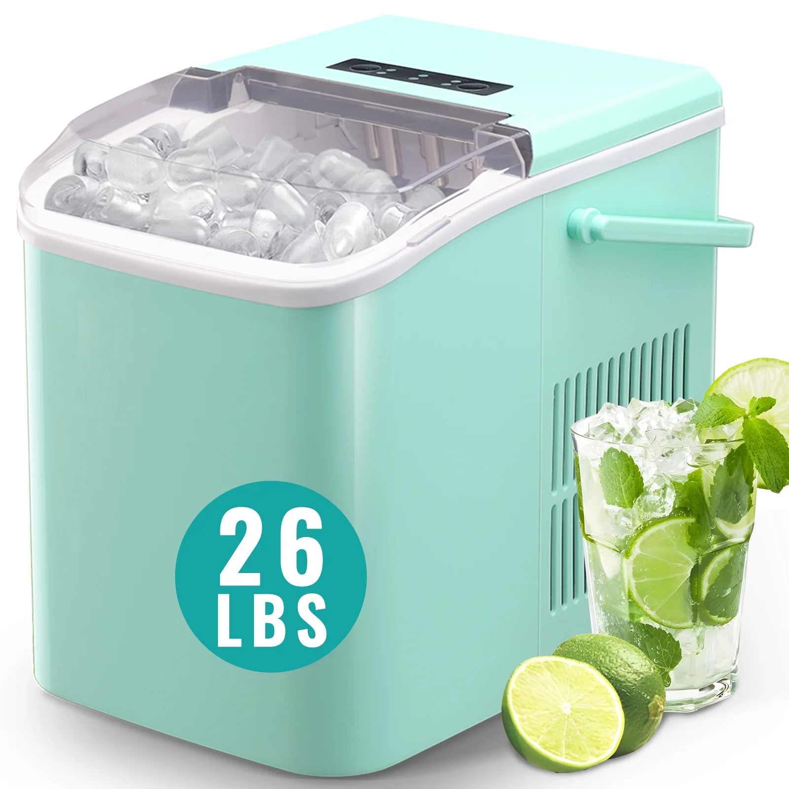 Portable Ice Maker 9 Ice Cubes 7-8 Mins Self-Cleaning Electric Ice Making Machine for Home