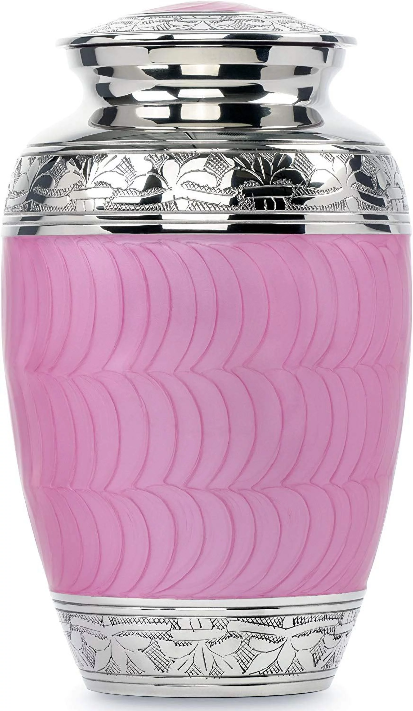 Trupoint Memorials Hugs and Kisses Light Pink Large Adult Urn for Cremation Ashes - Up to 200 lb Person with Velvet Bag