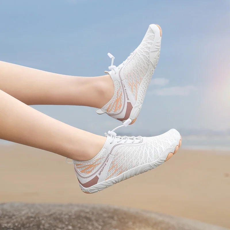 Stepedia Women's Wide Toe Box Barefoot Water Shoes Quick Dry Athletic Hiking Shoes, White 9 Wide