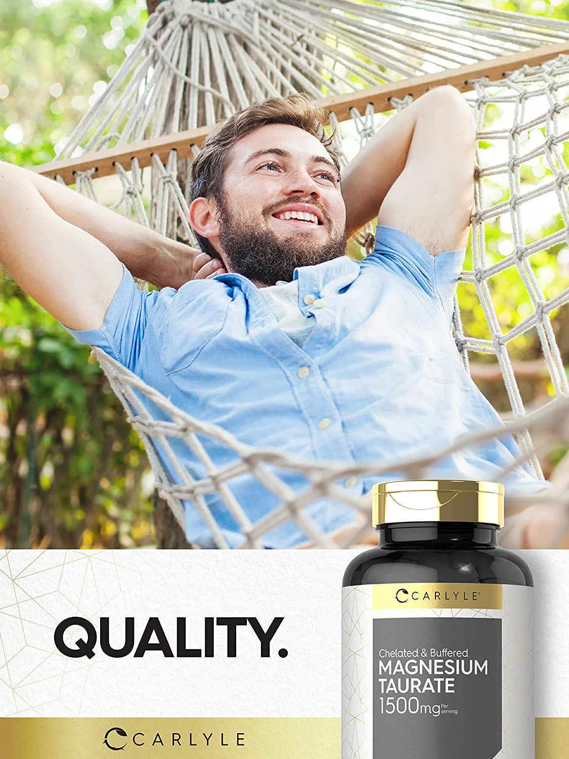 Magnesium Taurate 1500mg | 250 Caplets | by Carlyle