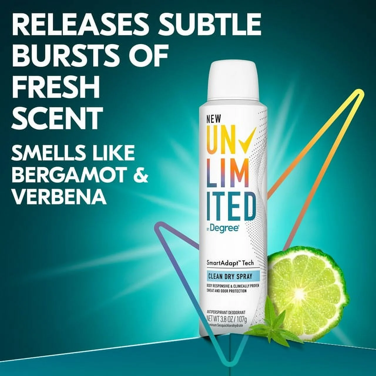 2 Pack! Degree Unlimited Long Lasting Antiperspirant Deodorant Dry Spray, Clean, 3.8 oz