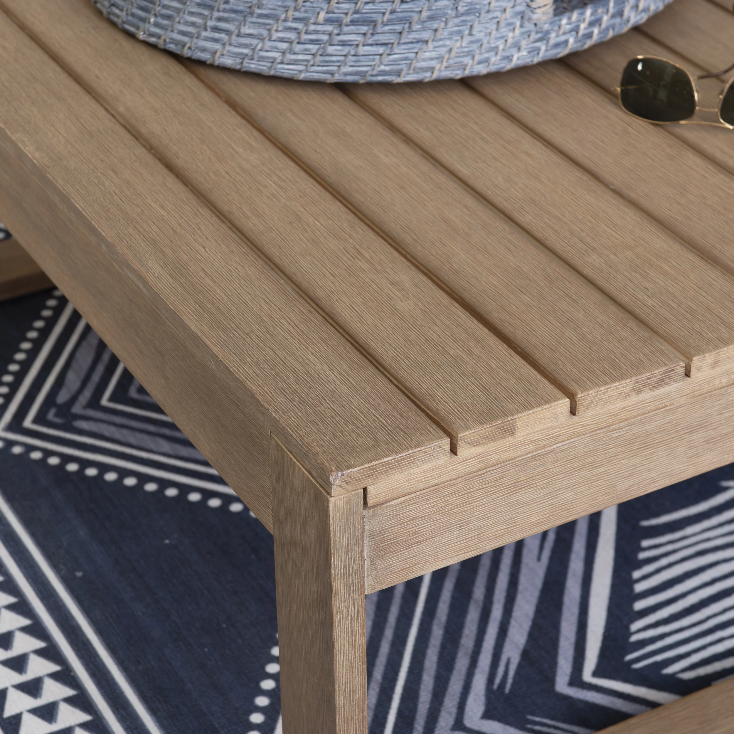 Linon Hedley Outdoor Coffee Table, Natural