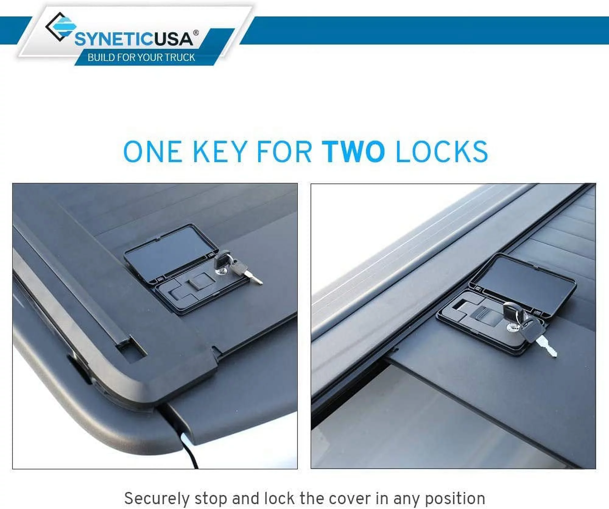 Syneticusa Retractable Hard Tonneau Cover with Cargo Rack Kit Fits 2016-2022 Toyota Tacoma 5ft Bed Aluminum Matte Black Low Profile Waterproof Off Road Ready