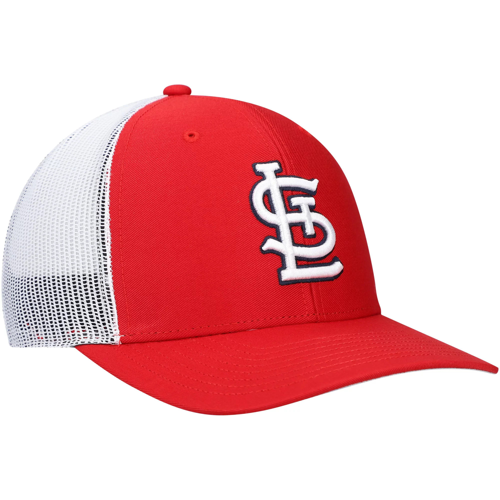 Men's '47 Red/White St. Louis Cardinals Primary Logo Trucker Snapback Hat - OSFA