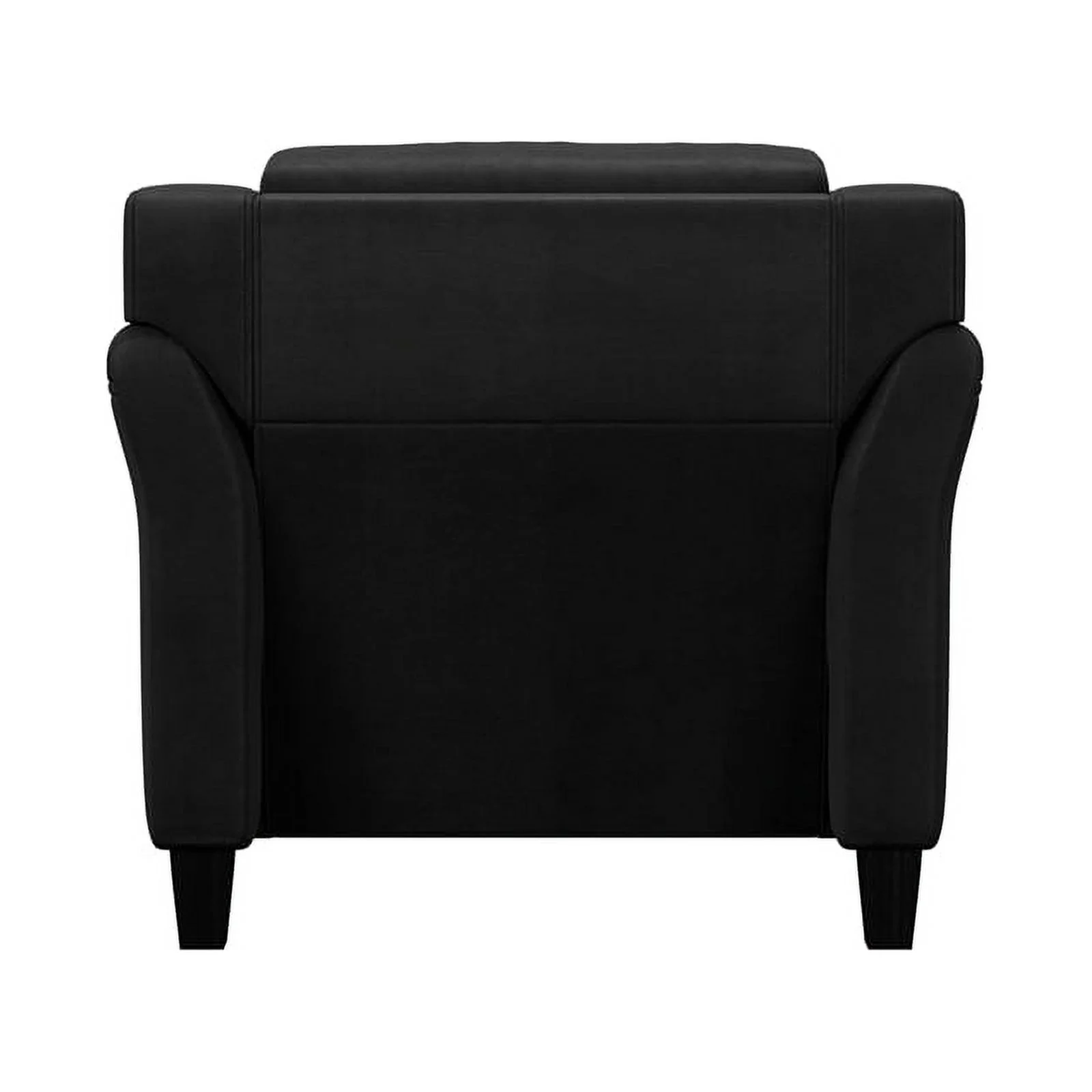 Home Square 2-Piece Set with Microfiber Chair and Sofa in Black