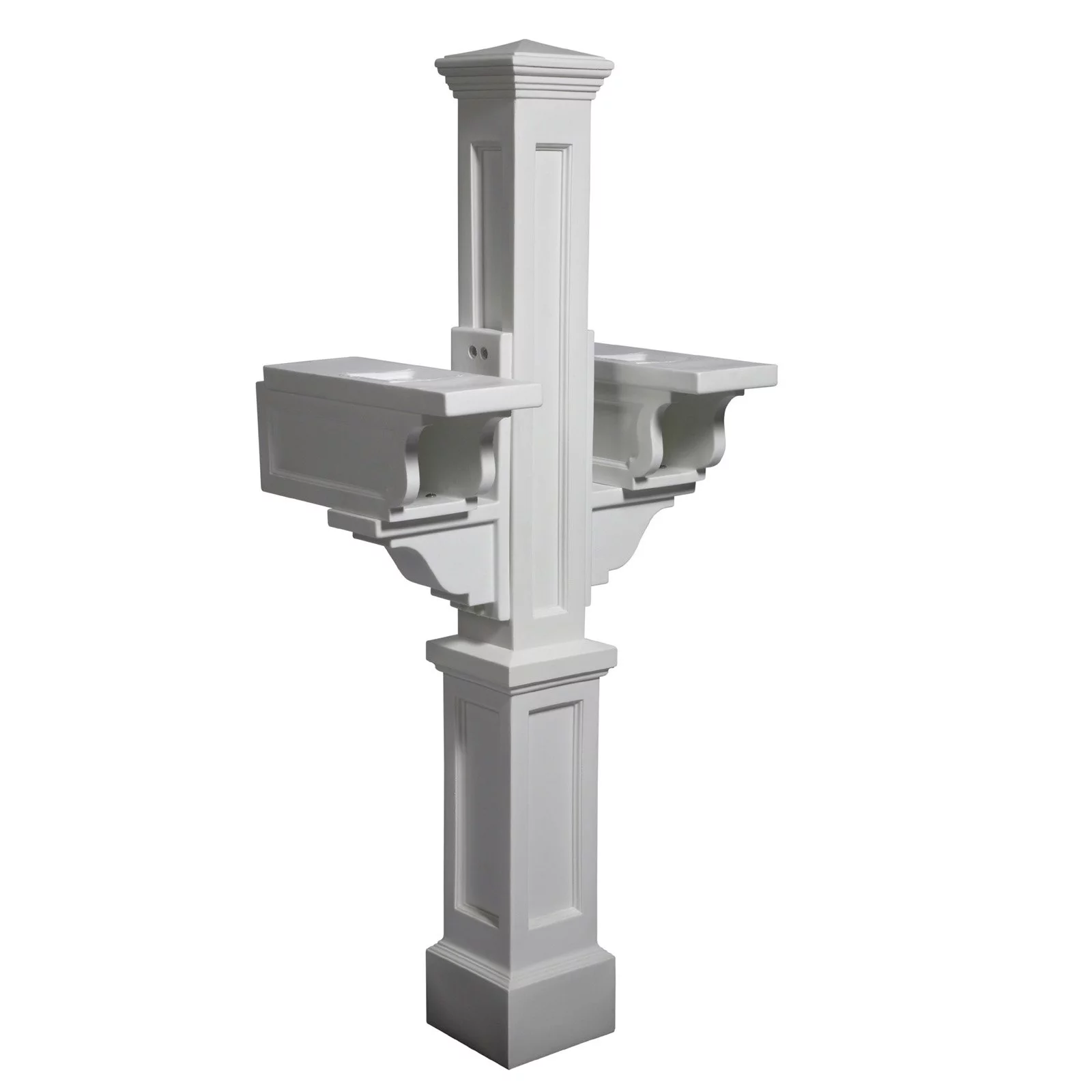 Mayne Rockport Double Traditional Plastic Mail Post in White