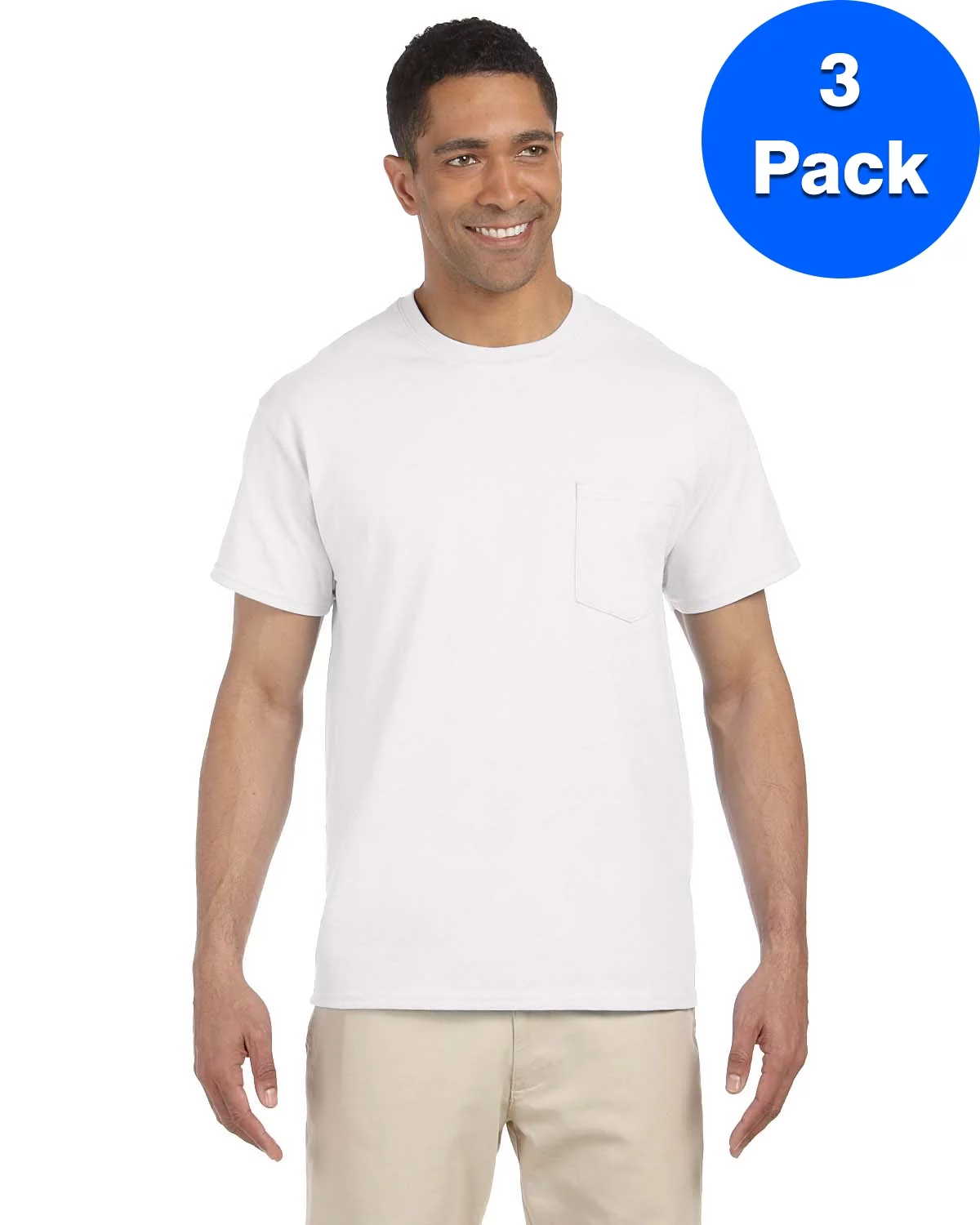 Mens 6.1 oz. Ultra Cotton Pocket T-Shirt 3 Pack