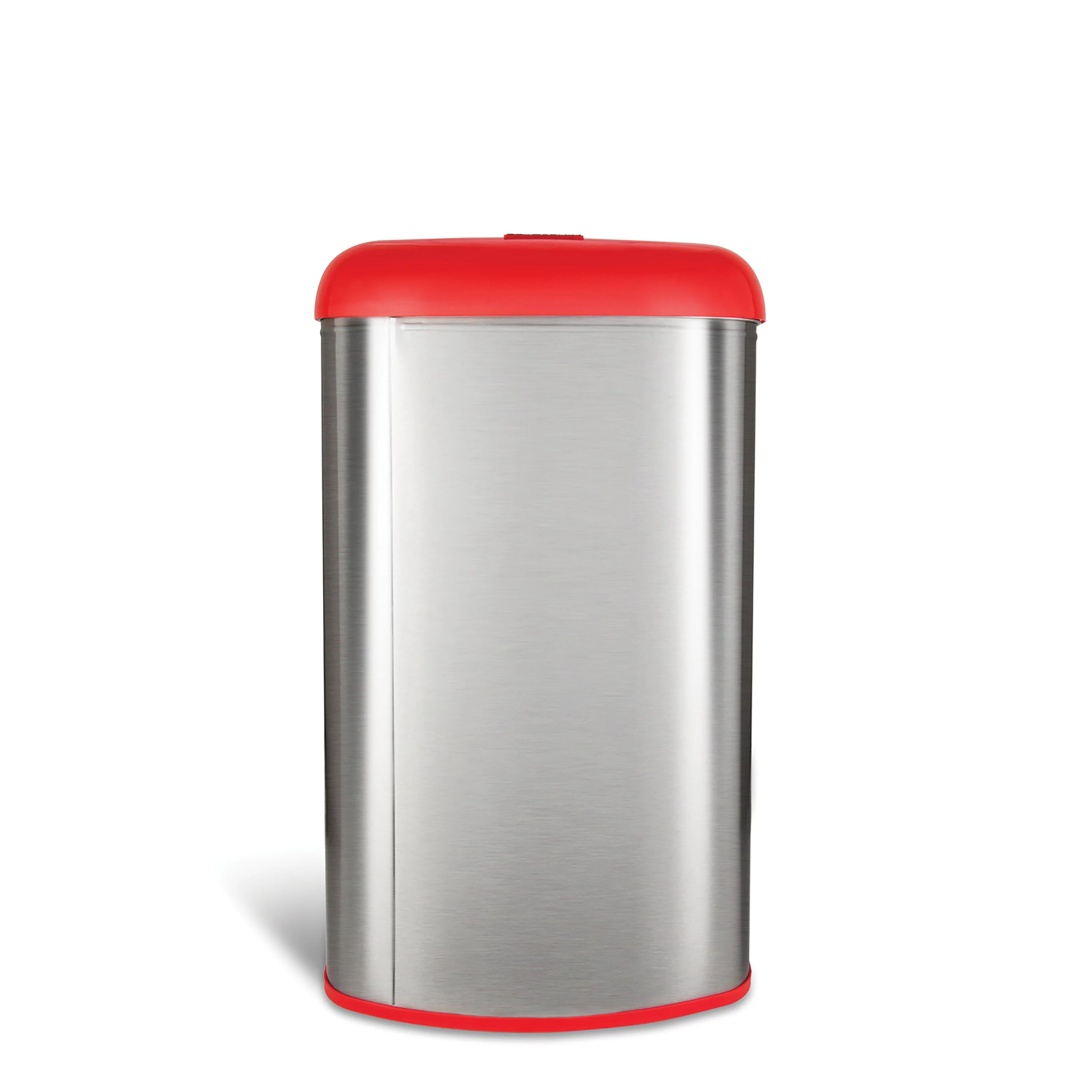Nine Stars 13.2 gal / 50L Open Top Trash Can Red, Fingerprint-Resistant Stainless Steel