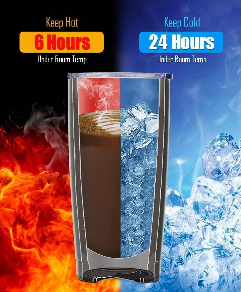 Insulated Coffee Mugs Stainless steel Tumbler with Lid and Straw, 20 oz Double Wall Vacuum Coffee Travel Mug, Rose（Included Brush）