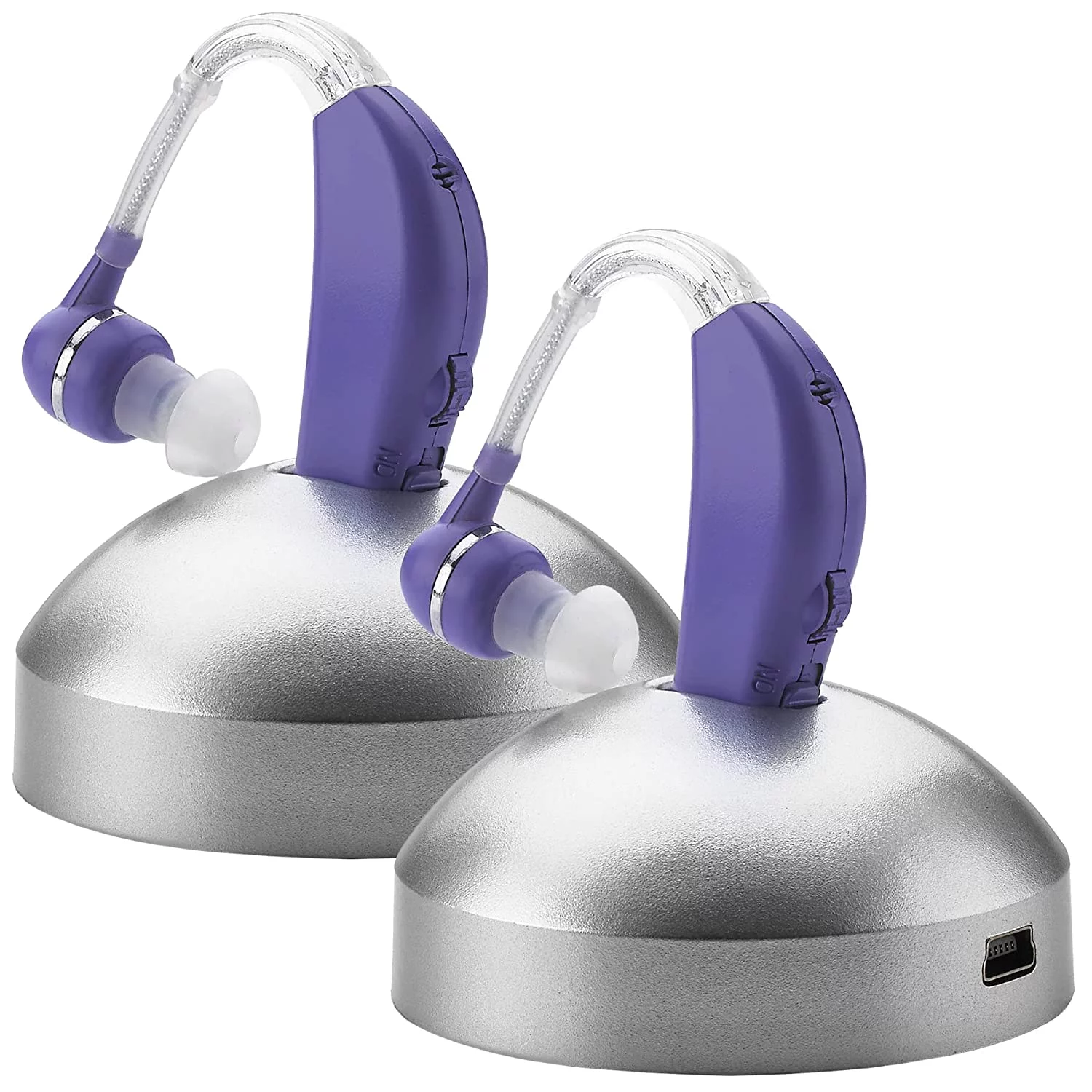 MEDca Digital Hearing Rechargeable Amplifier Single Ear Set - Pair, Purple Color