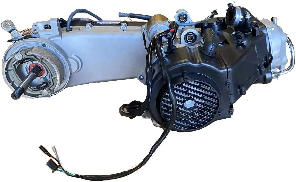 X-PRO 150cc Long Case 4-stroke GY6 Air cooled Moped Scooter Engine with CVT Automatic Transmission, Electric/Kick Start