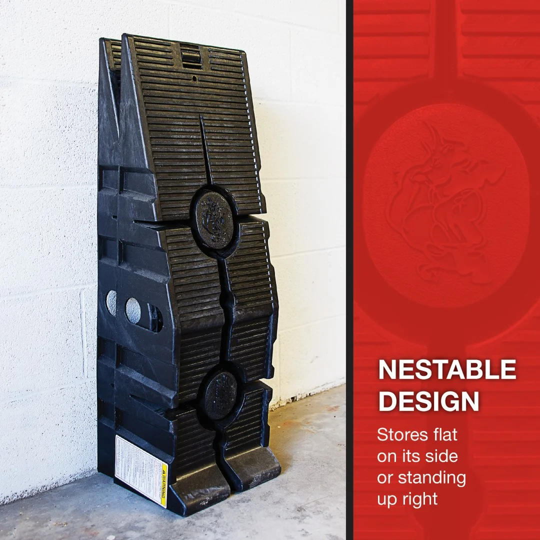 Hopkins RhinoGear RhinoRamps Vehicle Ramp Pair, 12,000lb, Black Resin, GVW Capacity, 11914MI, 2 Pieces