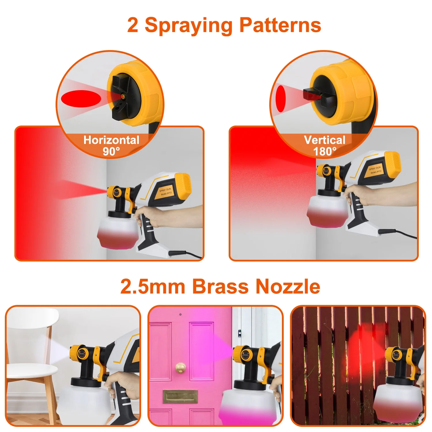 1200W Handheld Electric Power Paint Sprayer iMounTEK Detachable Spray Painting Gun w/ 2 Patterns