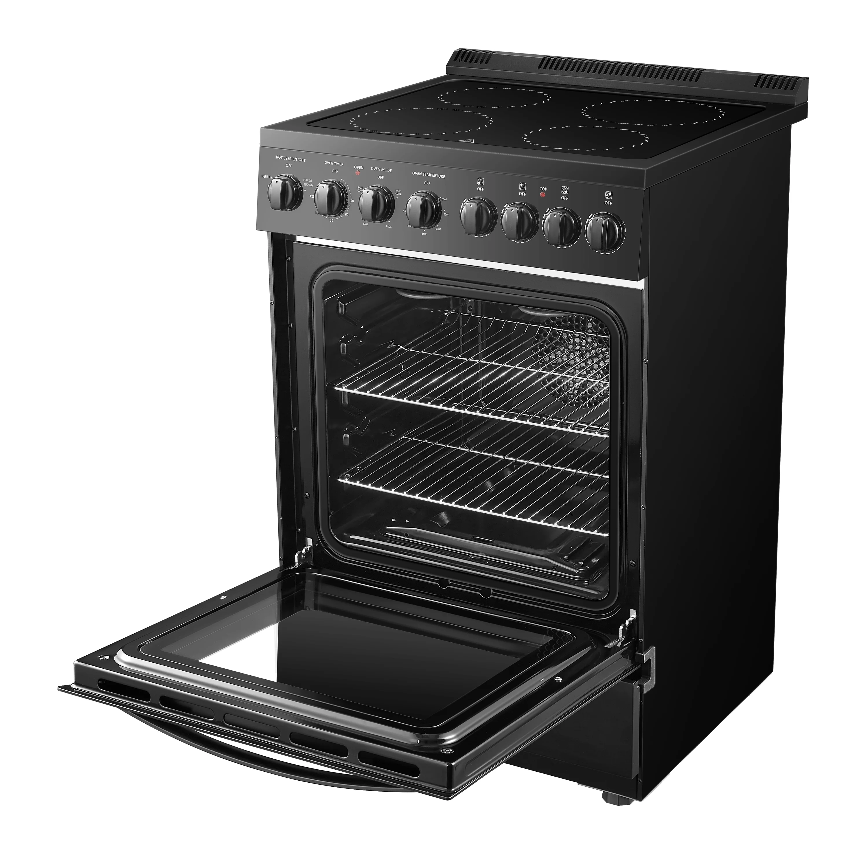 Lanbo 24 inch 2.9 Cu.ft Freestanding Electric Range with Rotisserie and  Convection Oven