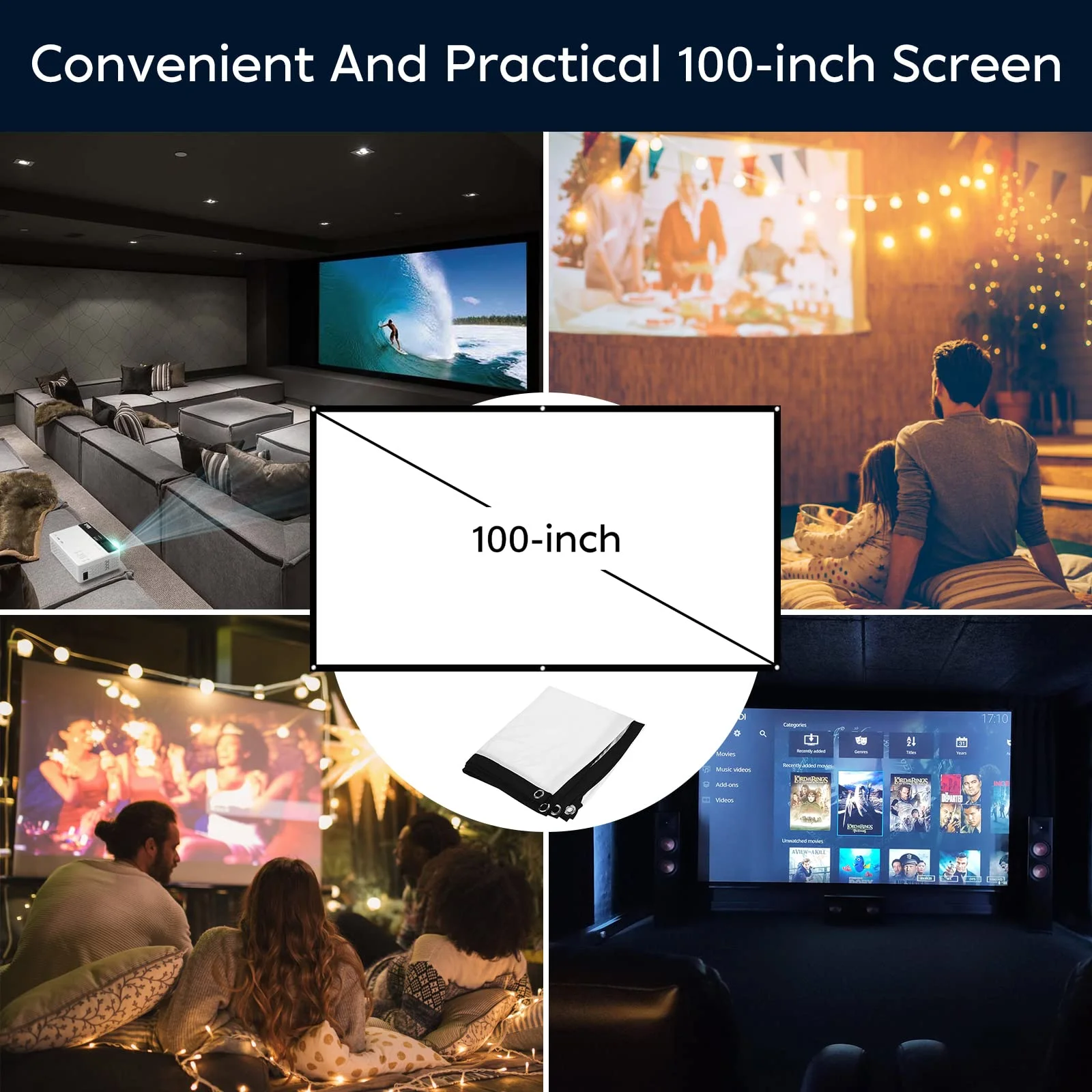 Projector, Upgraded Bluetooth Projector with 100