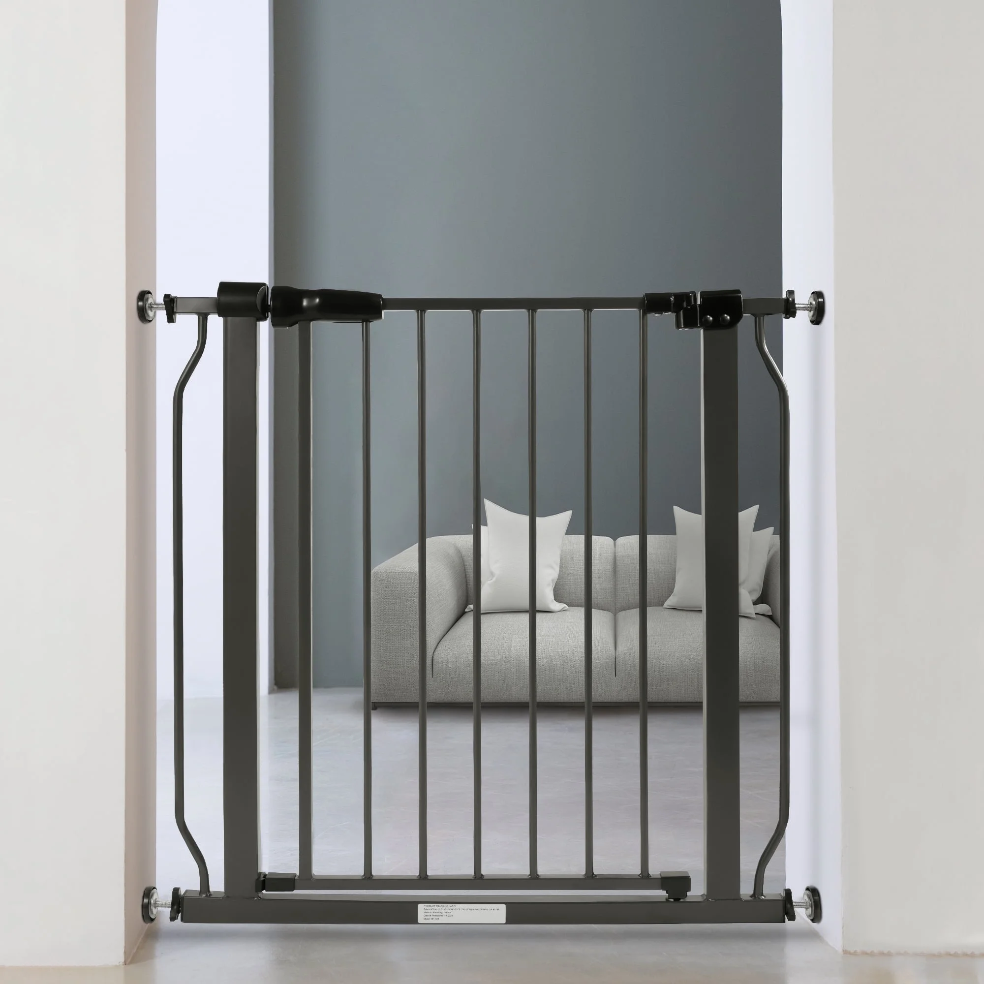 BalanceFrom Easy Walk-Thru Safety Gate for Doorways and Stairways with Auto-Close/Hold-Open Features, 30-Inch Tall, Fits 29.1-33.8 Inch Openings, Graphite