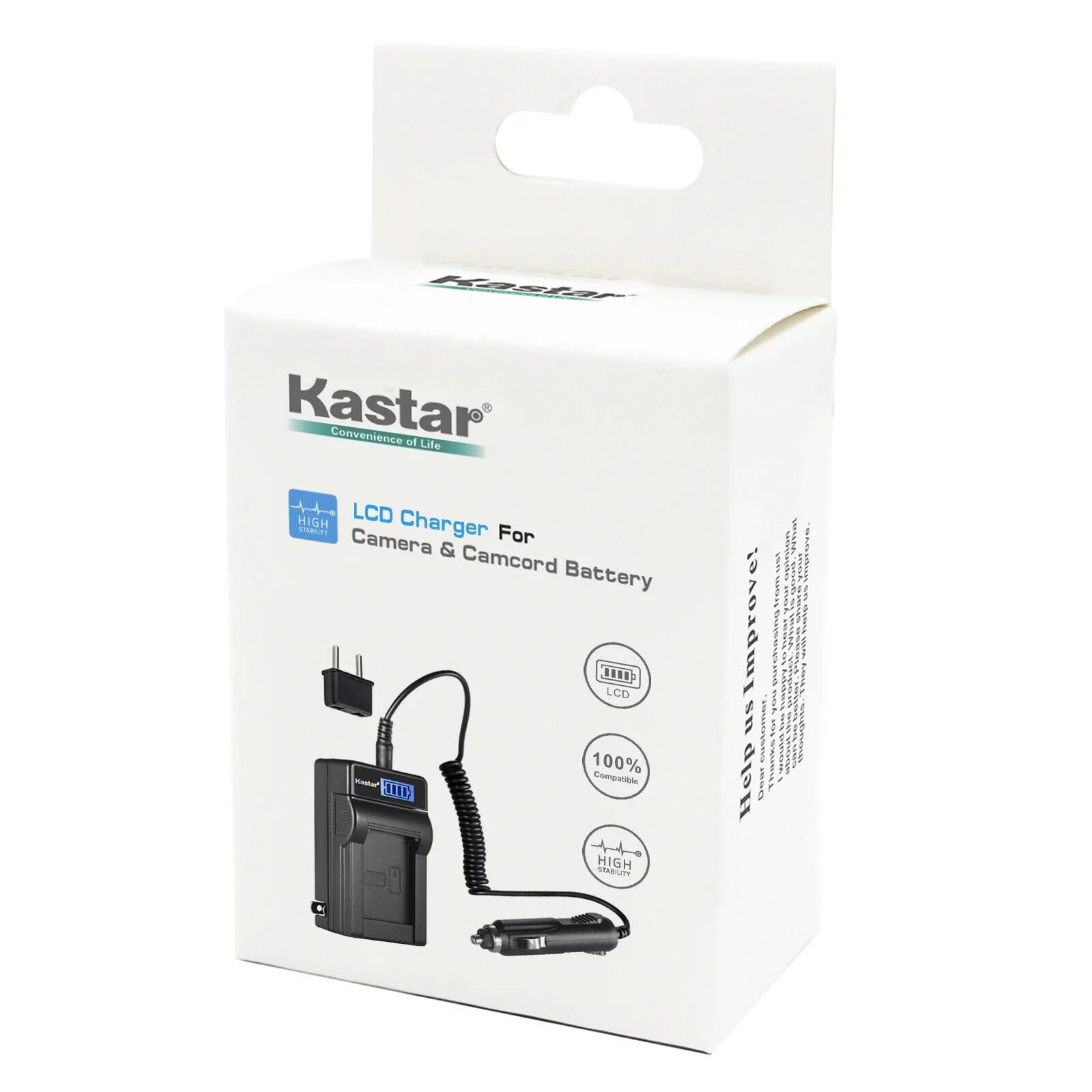 Kastar 2-Pack EN-EL15 Battery and LCD AC Charger Compatible with Nikon 1 V1, D500, D600, D610, D750, D780, D800, D800E, D810, D810A, D850, D7000, D7100, D7200, D7500, Z 6, Z6, Z 7, Z7, Z 7 Q3, Z7Q3