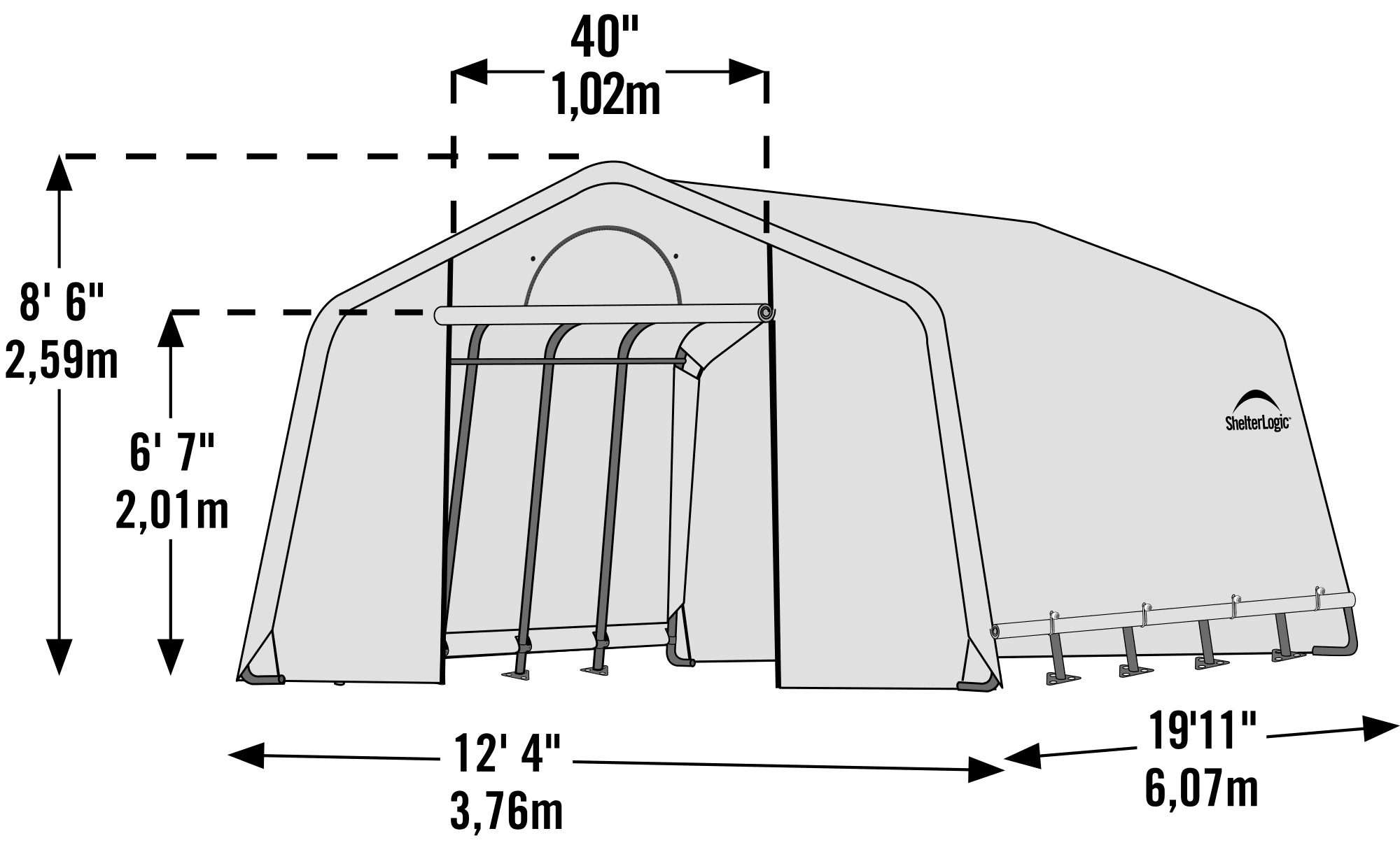 GrowIT Greenhouse-in-a-Box Pro Peak 12 x 20 ft. Greenhouse