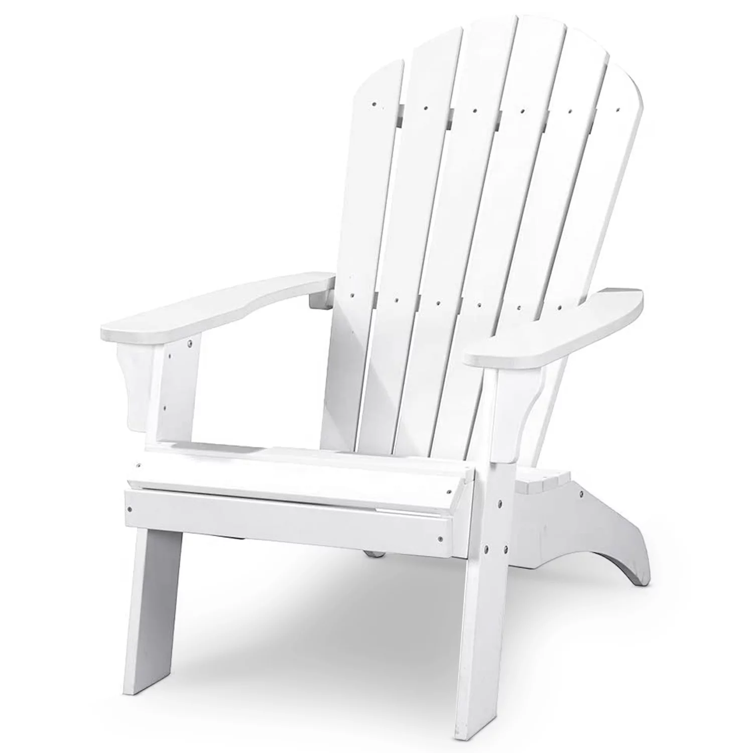 YRLLENSDAN White Wood Adirondack Chair, Folding Outdoor Wood Folding Chairs Oversized Wooden Outdoor Fire Pit Chairs Patio Chairs Adirondack Lawn Chairs for Garden